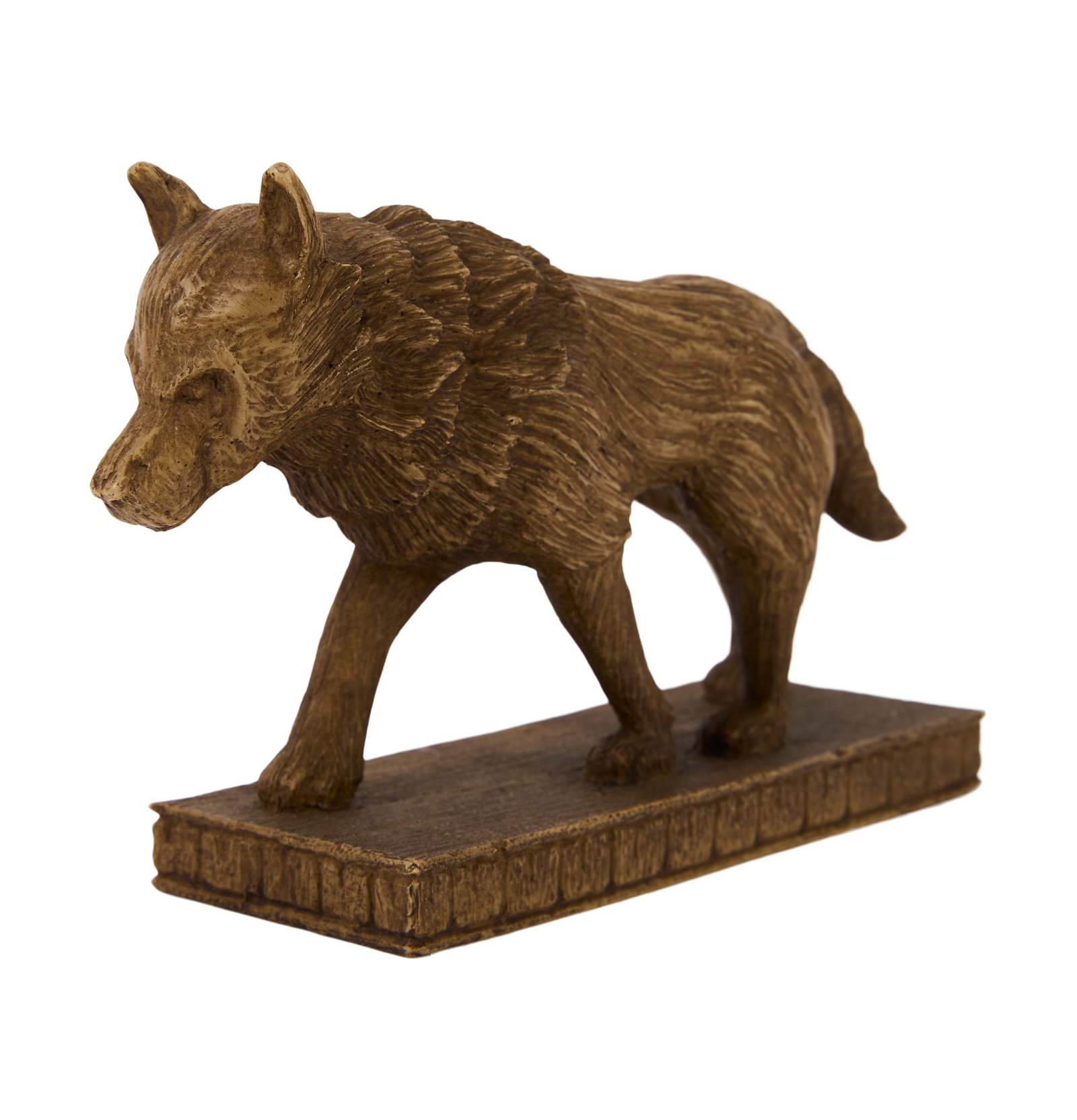 Game of Thrones | Stark Direwolf Dragonstone Map Marker: A House Stark direwolf map marker from the production of Game of Thrones (HBO, 2011-2019). Cast from resin and painted to look like carved wood. Map markers like this one can be seen throughout