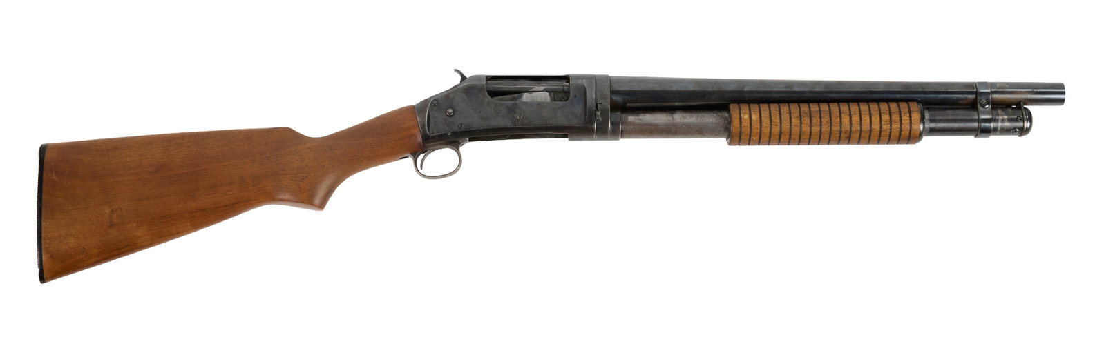 The Wild Bunch | Pike Bishop (William Holden) Winchester 1897 Riot Gun: An original Winchester Model 1897 Riot Gun, serial number 66210, as used by William Holden as Pike Bishop in the production of Sam Peckinpah's epic western The Wild Bunch (Warner Bros, 1969). This Win