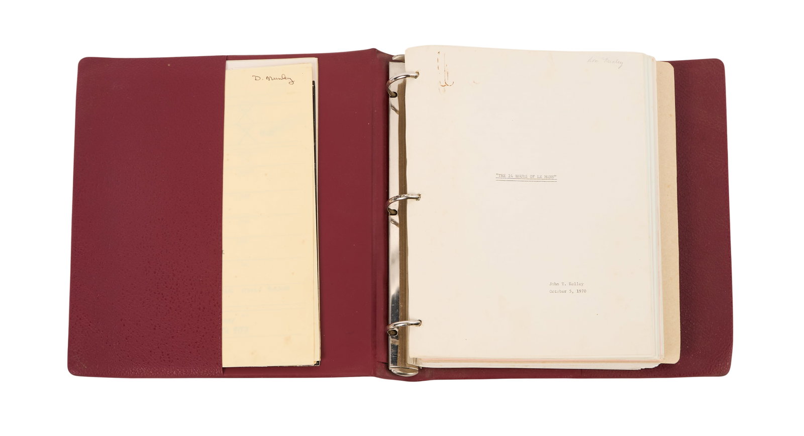 Steve McQueen | Rare Production Script for "Le Mans" - 4