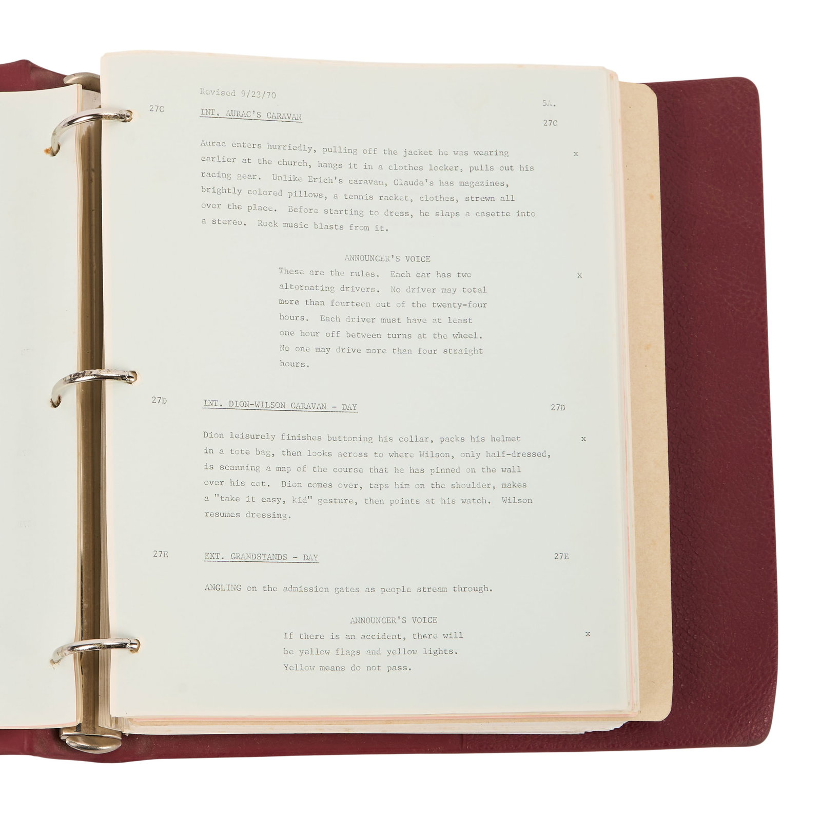 Steve McQueen | Rare Production Script for "Le Mans" - 6