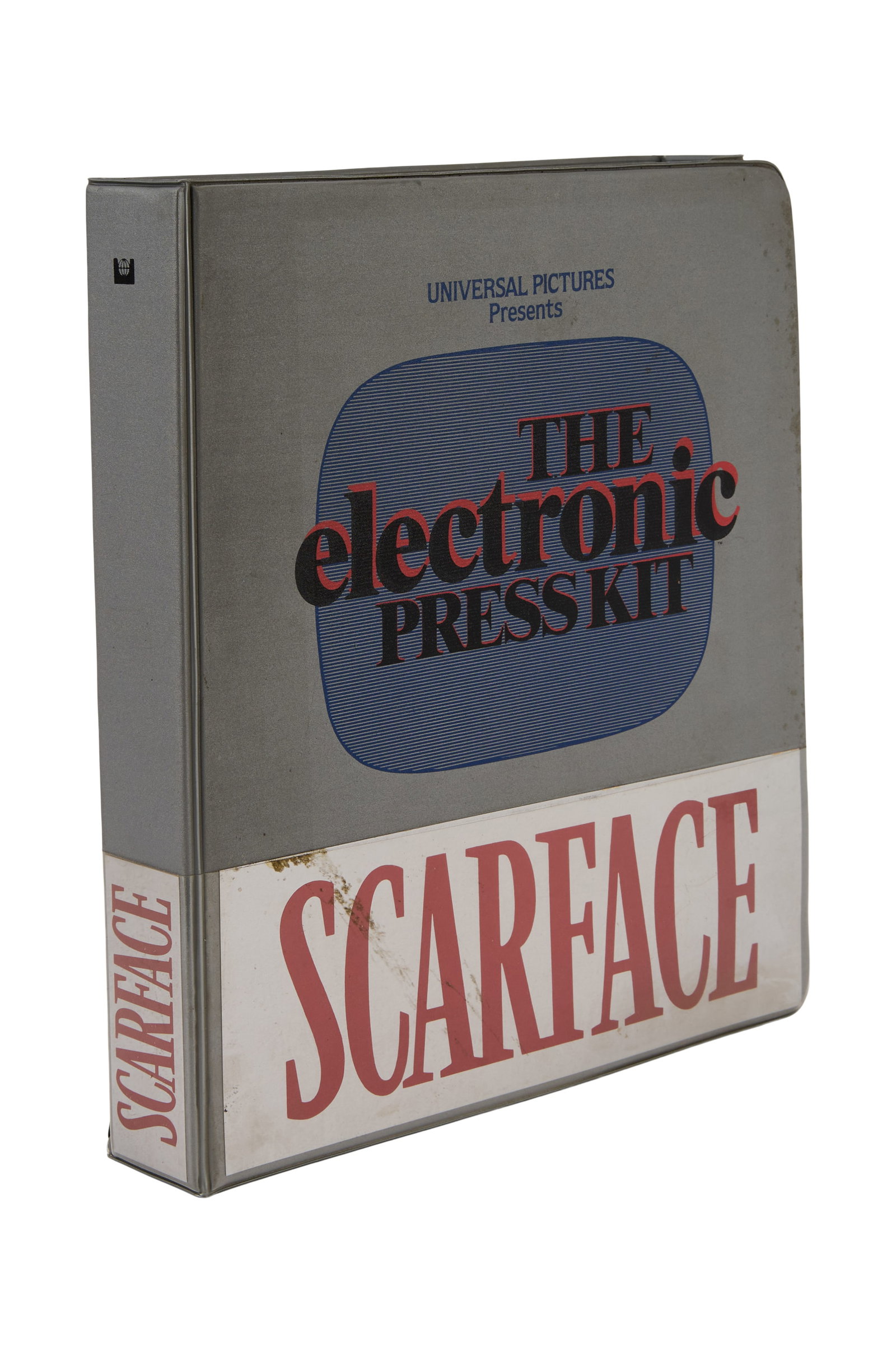 Scarface | Electronic Press Kit: A rare Electronic Press Kit from Universal Pictures, created to promote one of the most iconic gangster films of all time, Brian de Palma's Scarface (Universal, 1983). The kit is housed in a three-rin