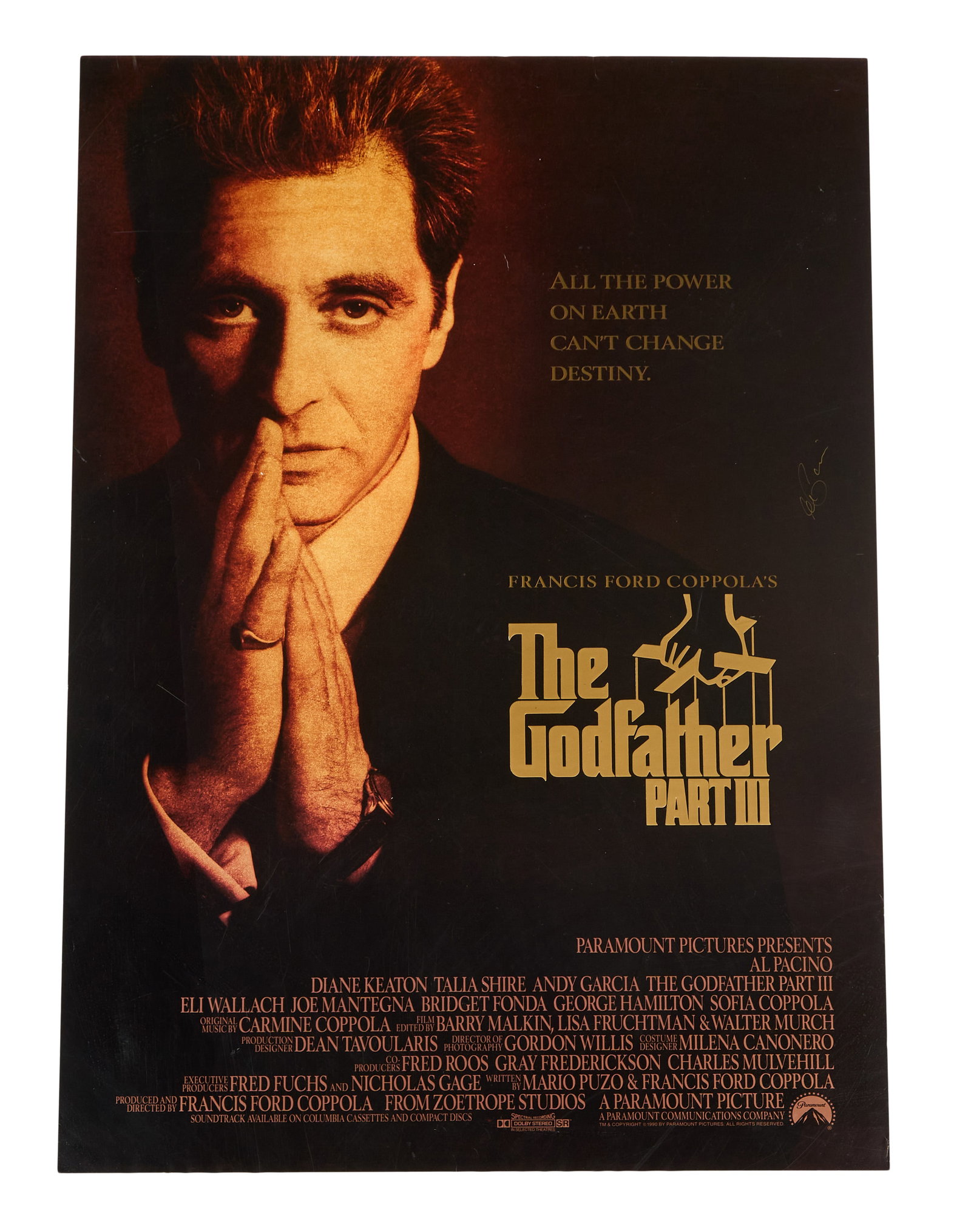 The Godfather Part III | Al Pacino Signed Movie Poster (1 of 2)