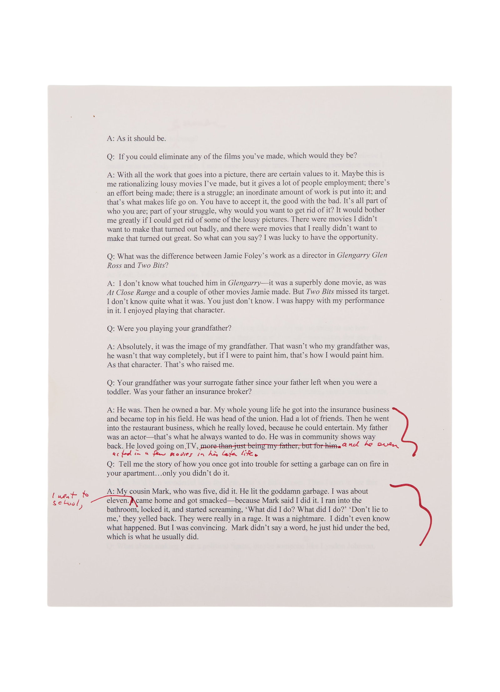 Al Pacino | Annotated Interview with Lawrence Grobel - 2