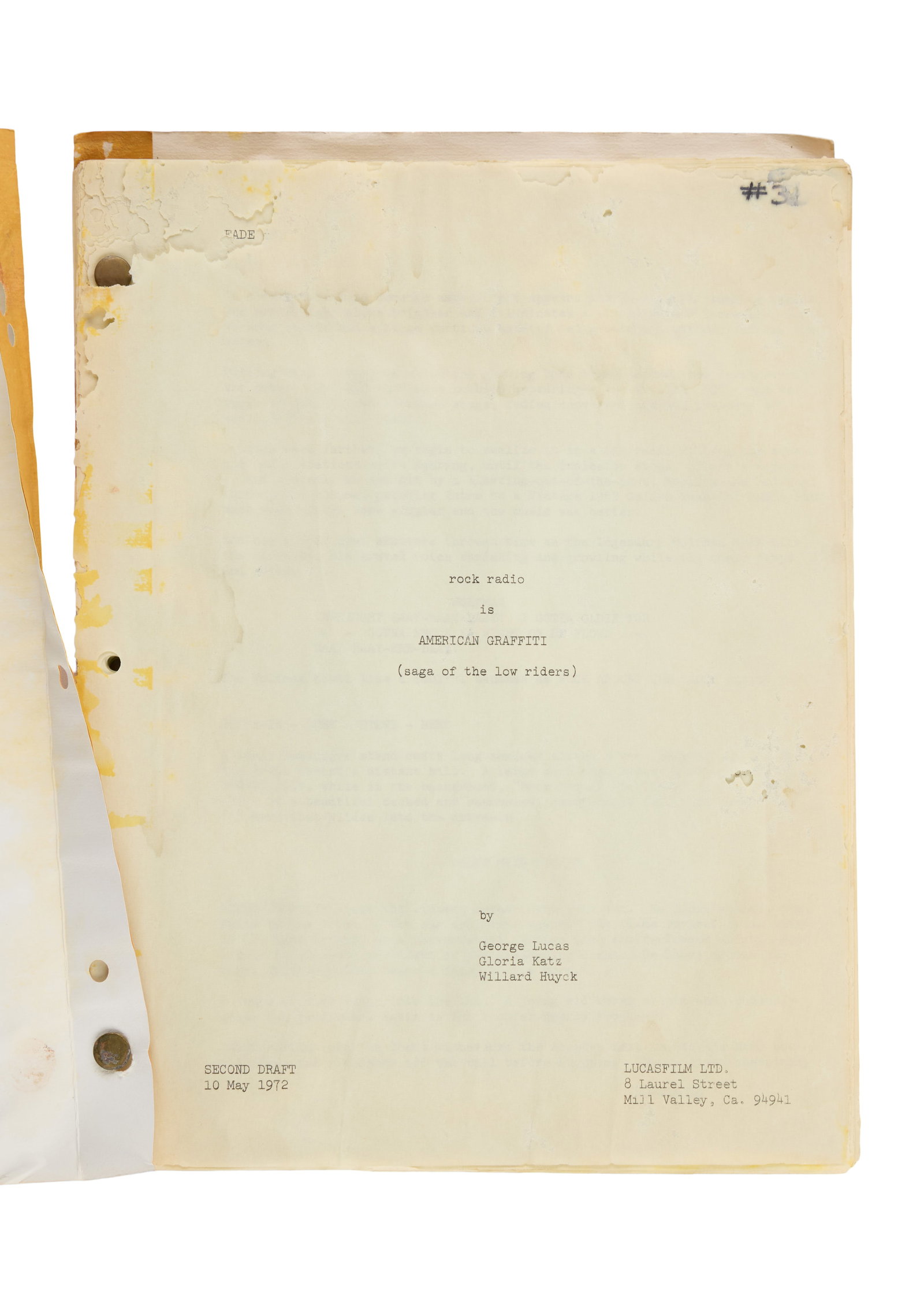 American Graffiti | Production Script with "Purple Haze" Script - 4