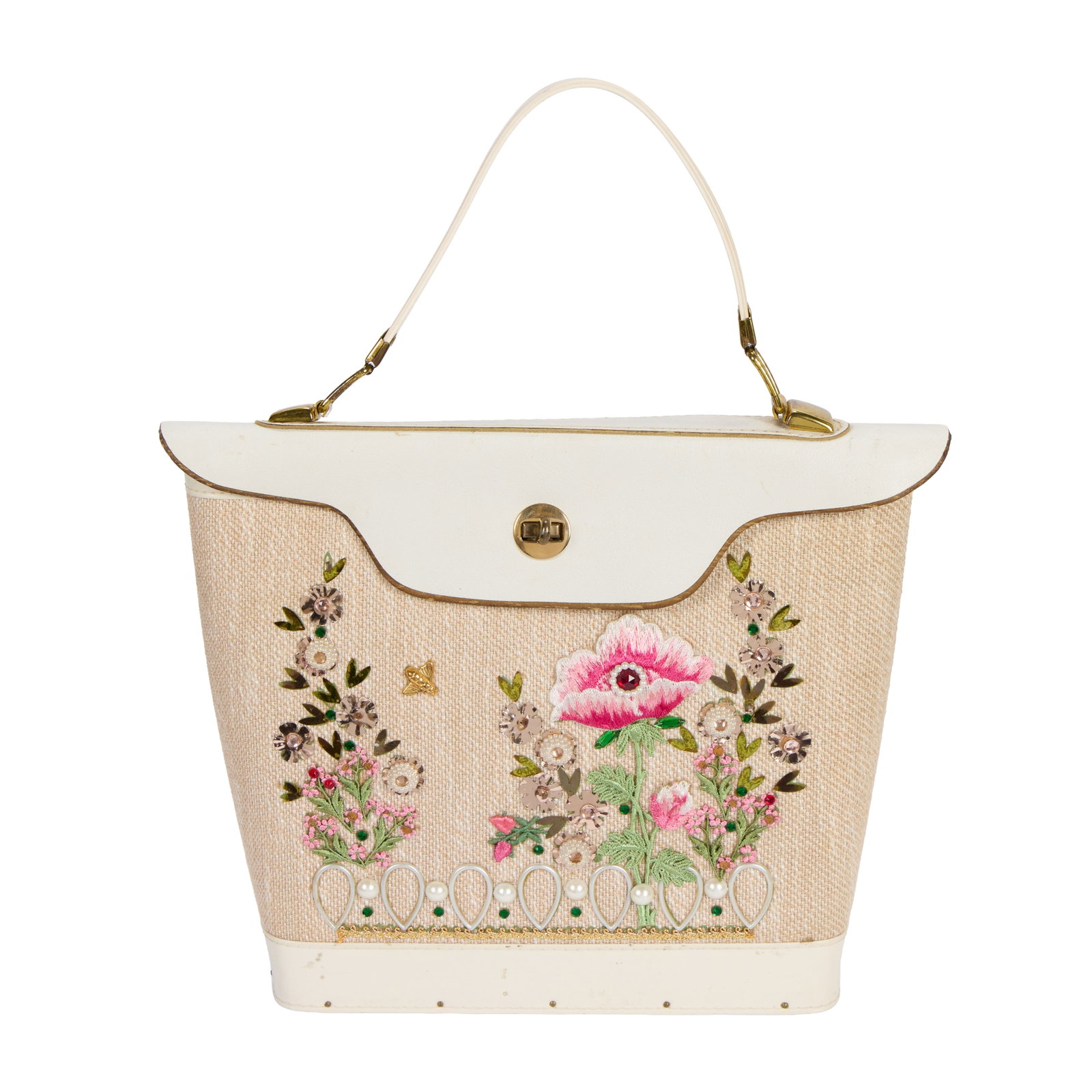 MADtv | Ms. Swan (Alex Borstein) Enid Collins Vintage Handbag: A vintage 1950s/1960s Enid Collins handbag featuring embroidered front with applied diamantes and flowers, used by Alex Borstein to portray her famous comedic character, Ms. Swan, in various sketches