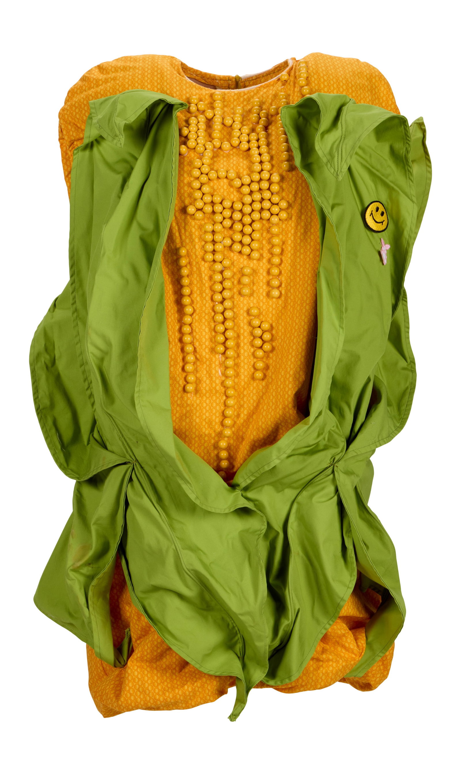 MADtv | Dot (Stephanie Weir) Ear of Corn Ensemble from "Dot Goddard America's First Thanksgiving": The ear of corn ensemble worn by Stephanie Weir as her signature character Dot in the sketch "Dot Goddard America's First Thanksgiving" from the sixth episode of the eleventh season of MADtv (Fox,
