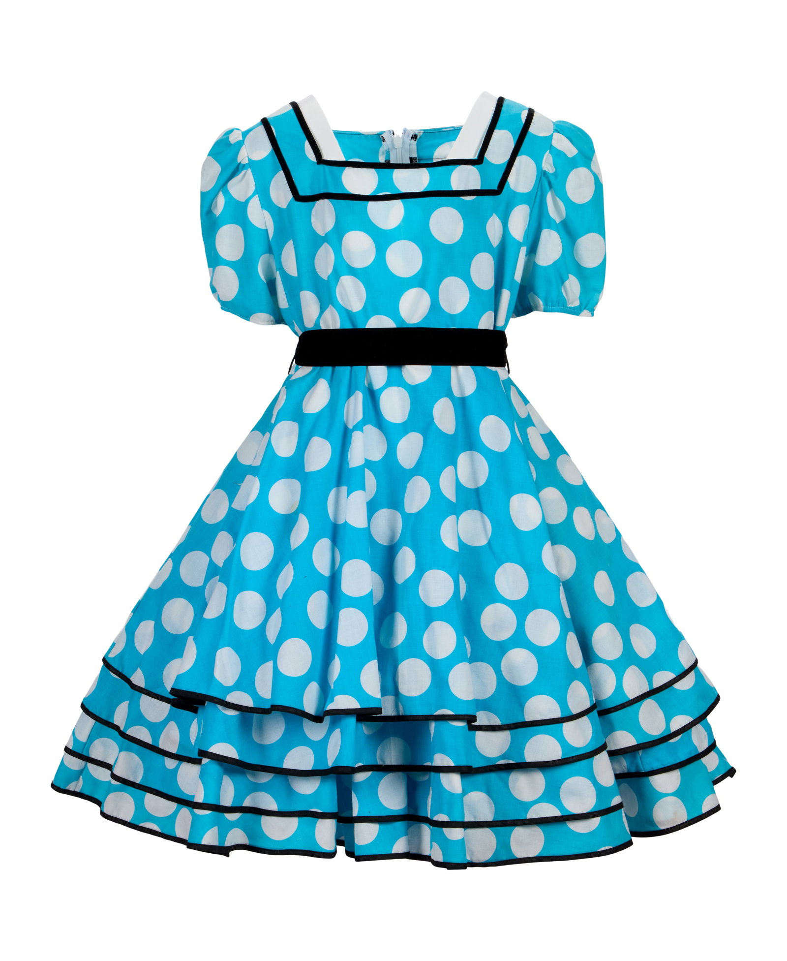 MADtv | Shirley Temple (Dannah Feinglass) "The Littlest Hoochie" Dress: A dress worn by Dannah Feinglass as Shirley Temple, in the sketch "The Littlest Hoochie" from the sixth episode of the sixth season of the sketch series MADtv (Fox, 1995 - 2009). The dress is a light