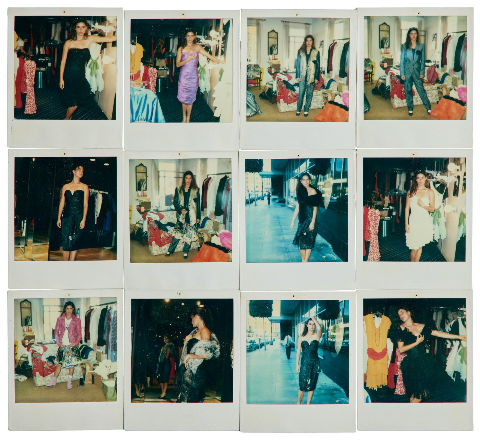 St. Elmo's Fire | Demi Moore Costume Fitting Polaroids: Twelve Polaroids of Demi Moore's costume fitting sessions from the production of the classic 80s teen drama St. Elmo's Fire (Columbia, 1985). Includes photographs of Moore in a variety of ensembles,