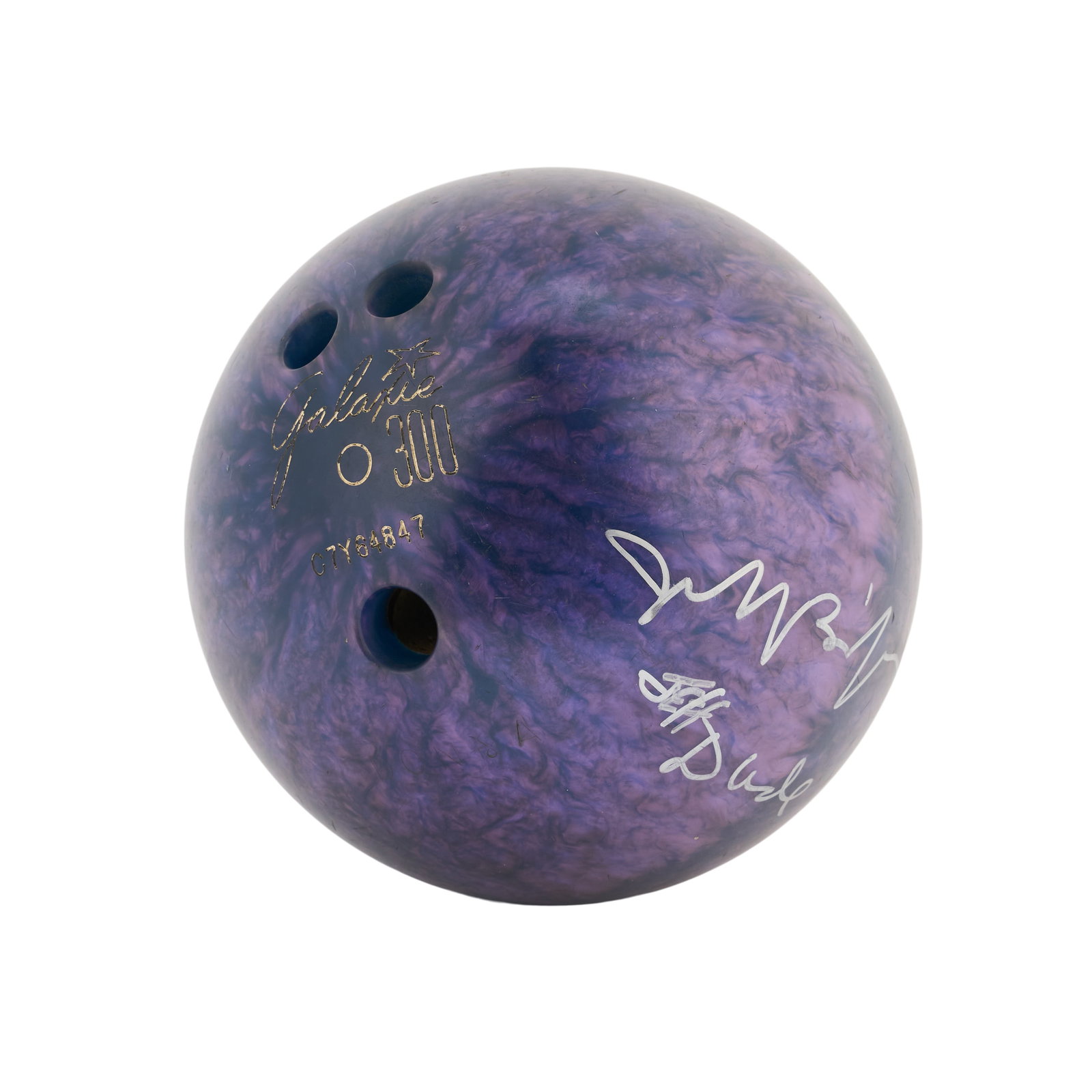 The Big Lebowski | Jeff Bridges Signed Bowling Ball: A bowling ball signed by Jeff Bridges, who portrayed the protagonist Jeffrey "The Dude" Lebowski in what is, strangely, one of the most famous bowling movies of all time, the Coen Brothers' The Big Le
