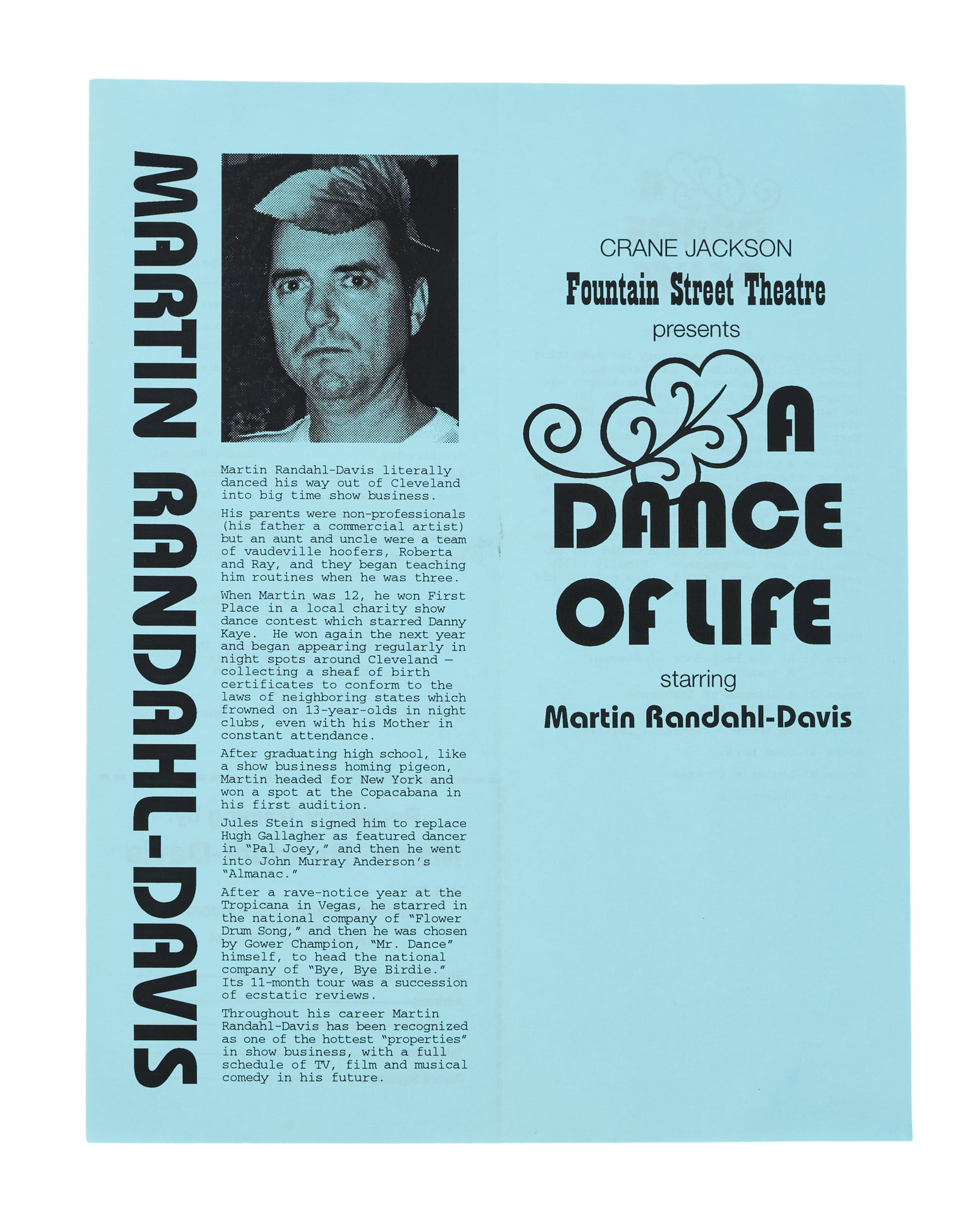 The Big Lebowski | Production Made "A Dance of Life" Program: A production-made prop from the set of the Coen Brothers' neo-noir comedy classic The Big Lebowski (Working Title Films, 1998). The piece is a program for "A Dance of Life," the performance held by Je