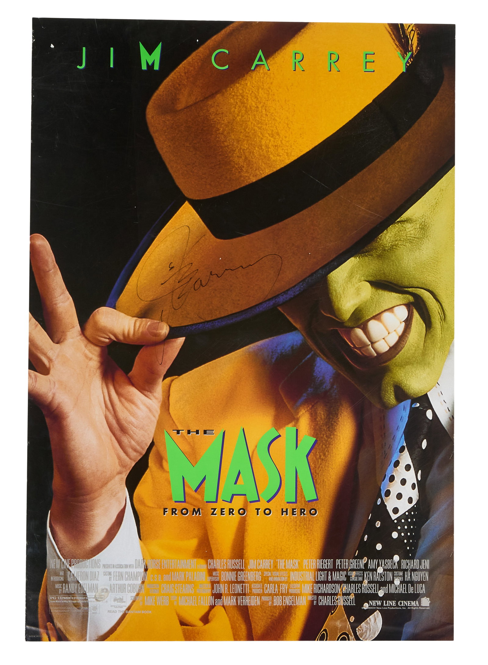 The Mask | Jim Carrey Signed Movie Poster (1 of 2)
