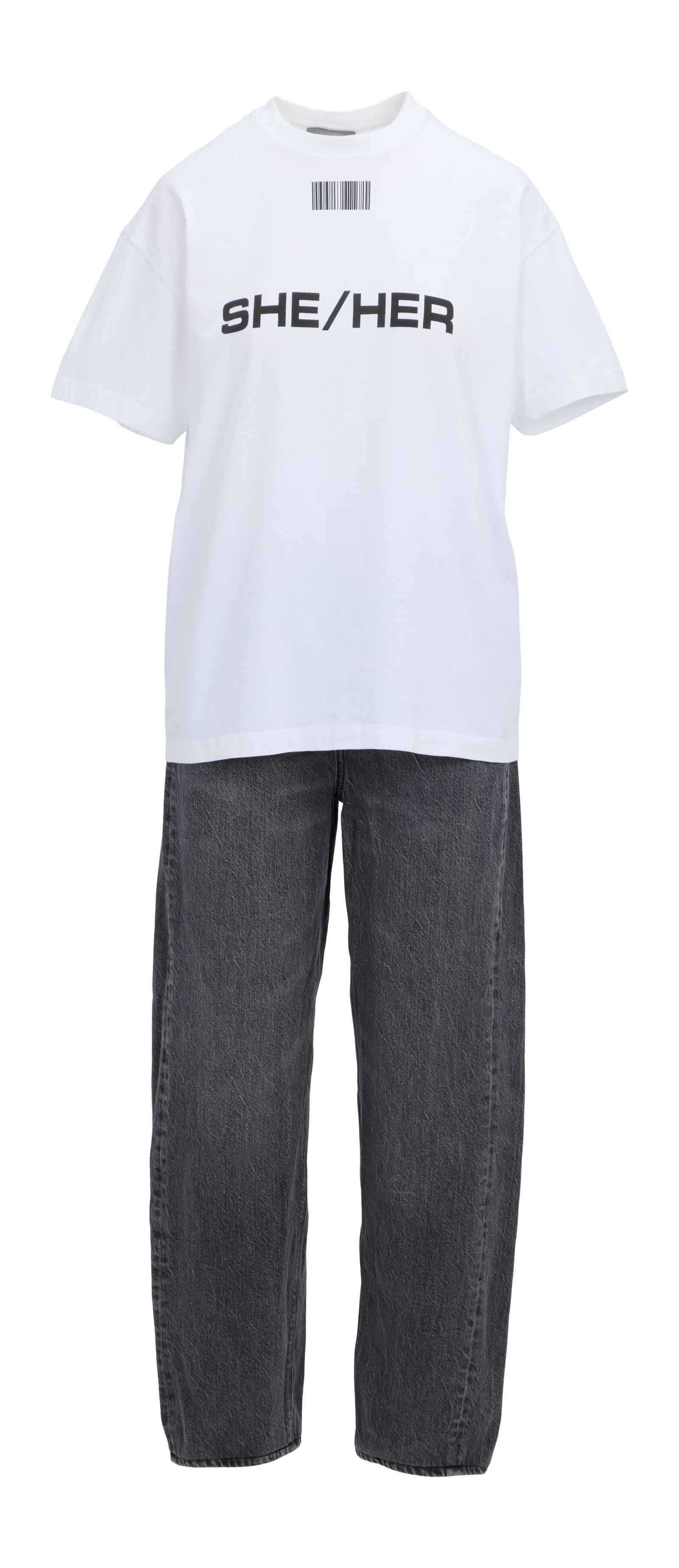 Bottoms | Hazel Callahan (Ruby Cruz) Screen-Worn Ensemble (A): An original ensemble worn by Ruby Cruz as Hazel Callahan in the film Bottoms (Metro-Goldwyn-Mayer Pictures, 2023) directed by Emma Seligman. The ensemble includes a pair of American Eagle Real Good