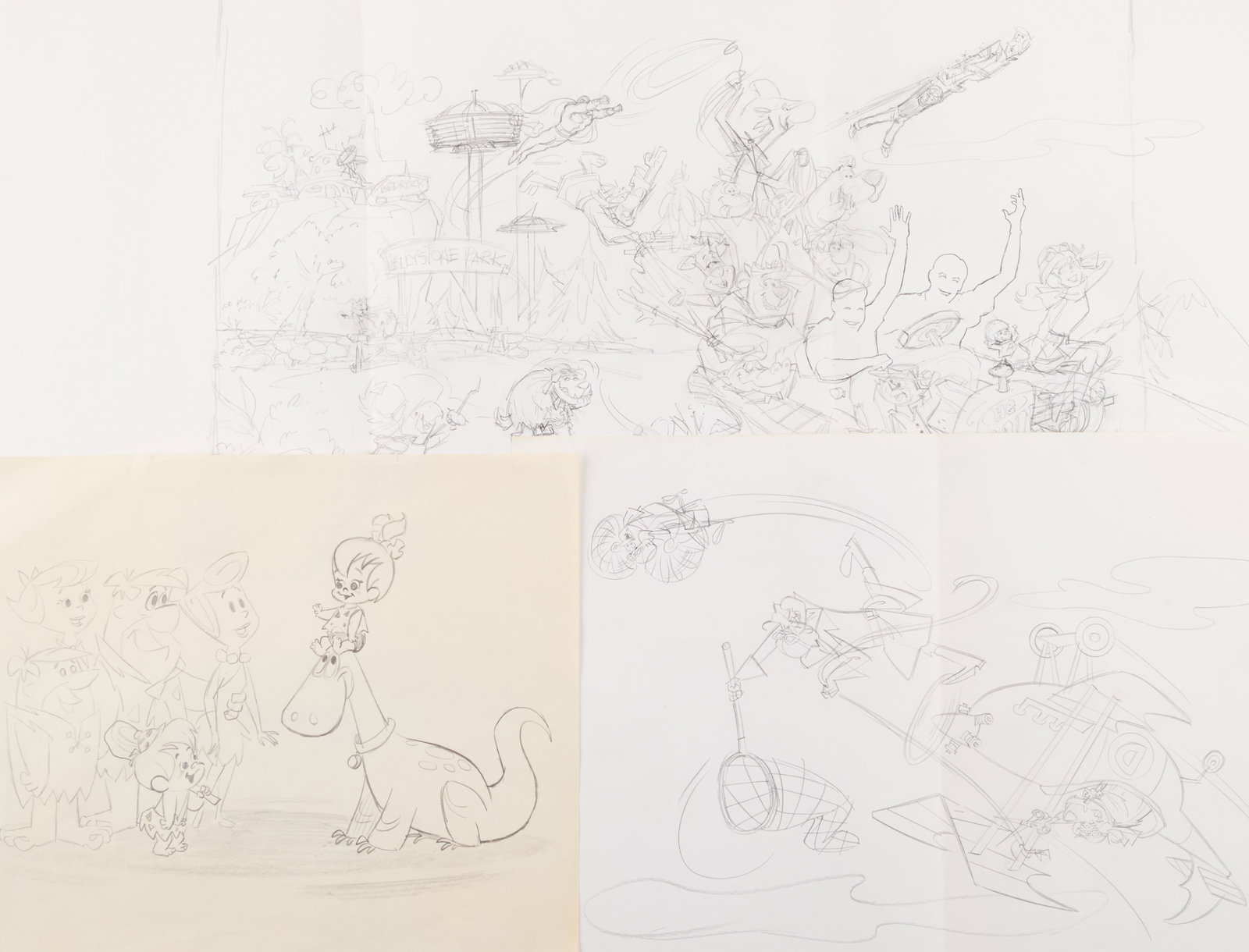 Hanna-Barbera | Three Original Pencil Drawings by Iwao Takamoto featuring The Flintstones, Wacky (1 of 4)