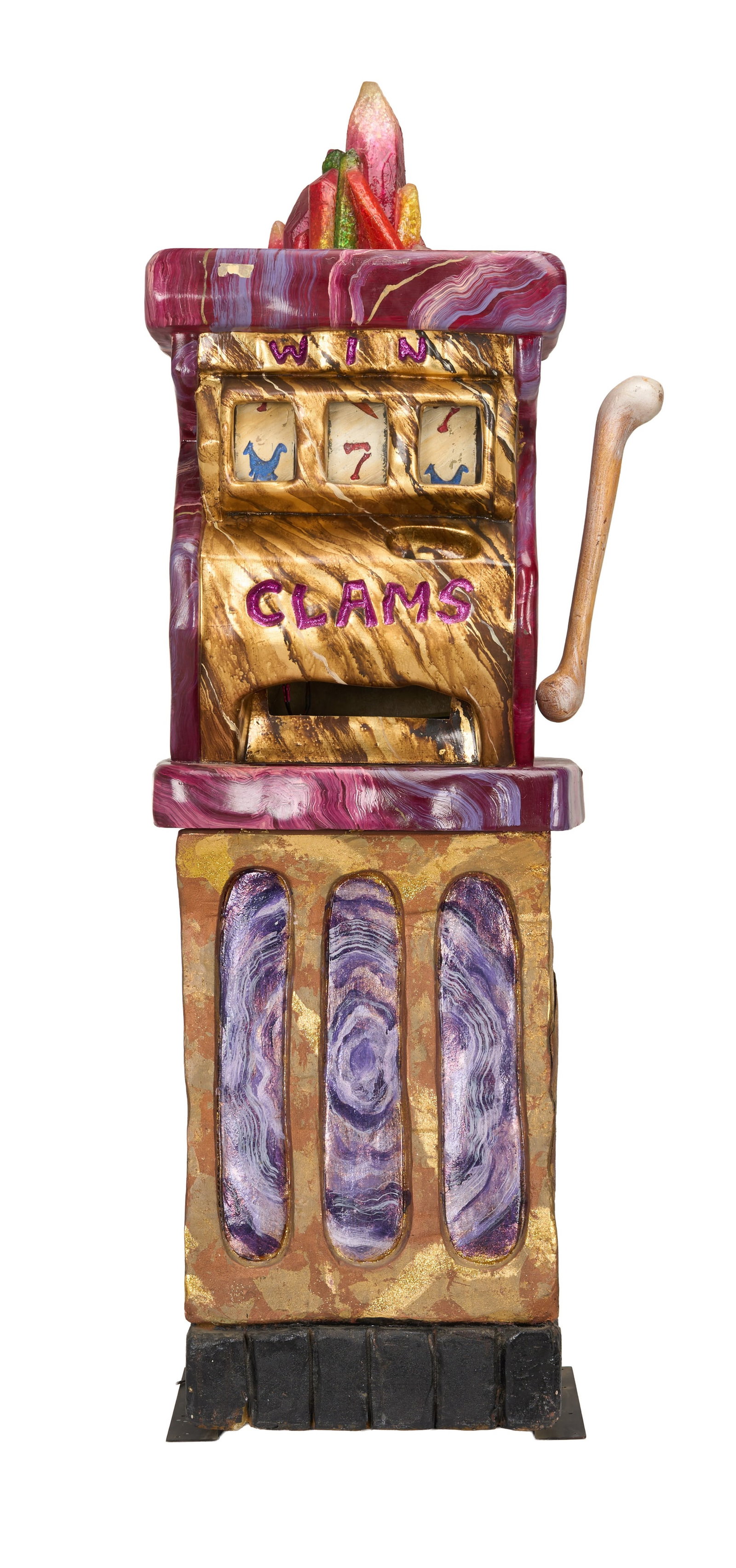 The Flintstones in Viva Rock Vegas | Rock Vegas Slot Machine (A): Rock Vegas slot machine used as casino set decoration from the production of the prehistoric prequel The Flintstones in Viva Rock Vegas (Universal, 2000). The piece is comprised or resin, foam, and fi