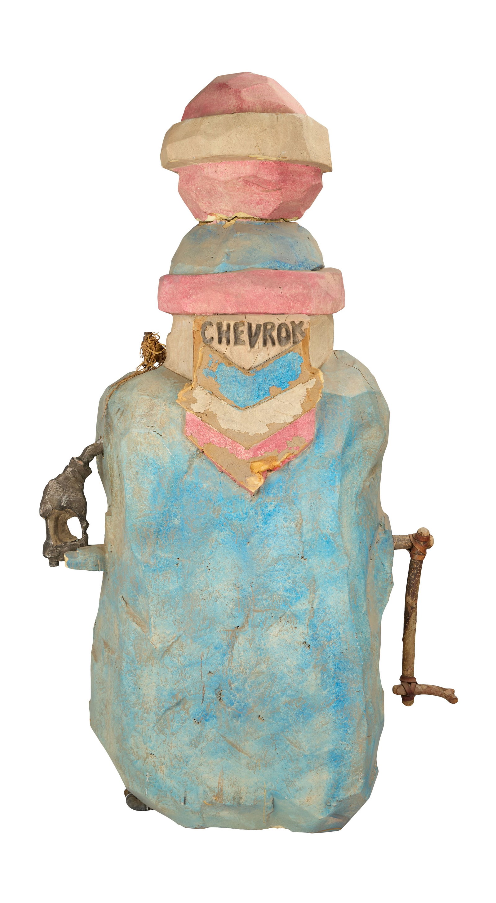 The Flintstones in Viva Rock Vegas | Chevrok Gas Station Pump: Chevrok Gas Station Pump used as set decoration from the production of the prehistoric prequel The Flintstones in Viva Rock Vegas (Universal, 2000). The piece is carved acoustic foam in a