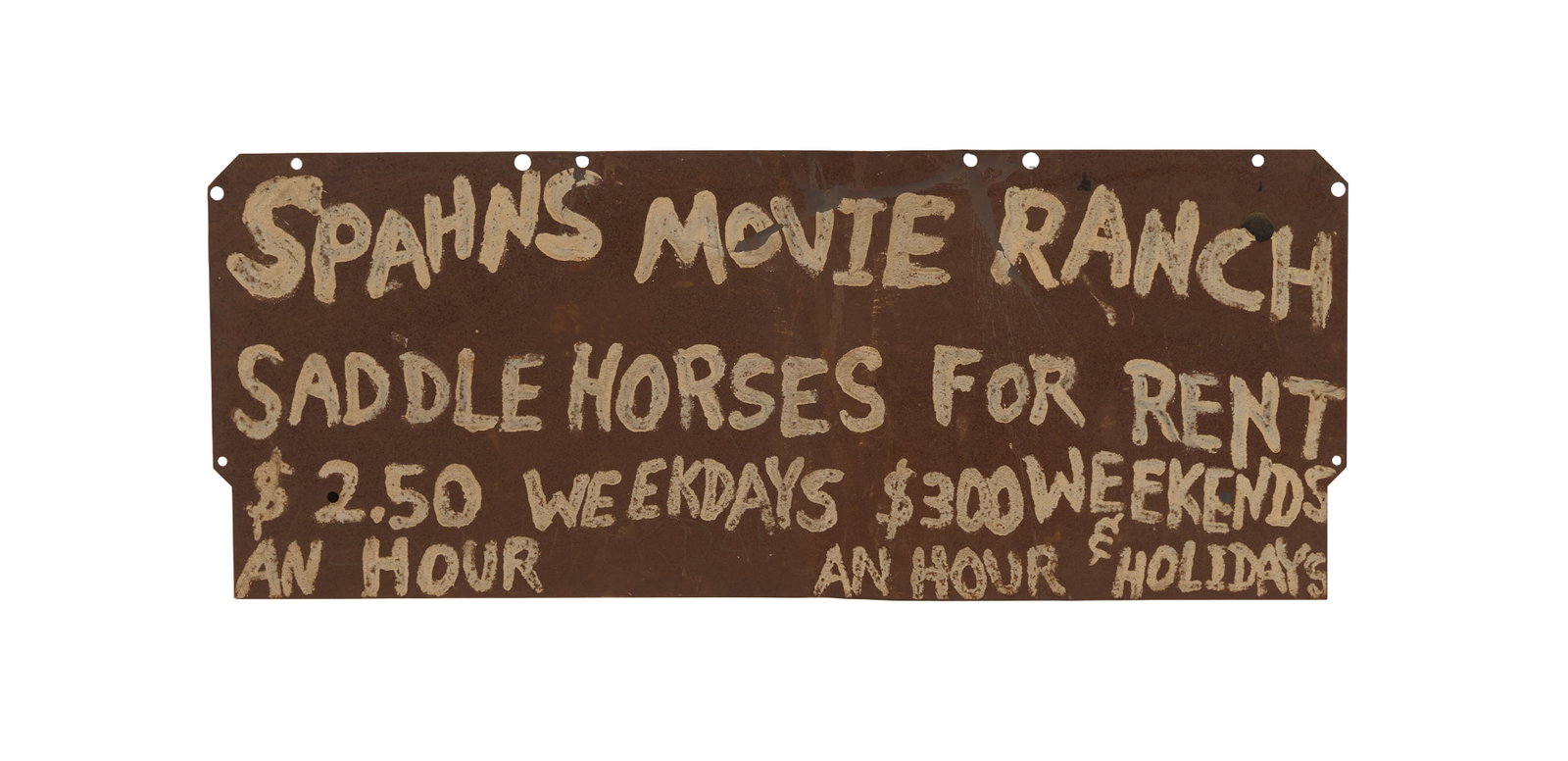 Spahn Movie Ranch | Original Hand-Painted Horse Rental Sign from the Property (1 of 3)