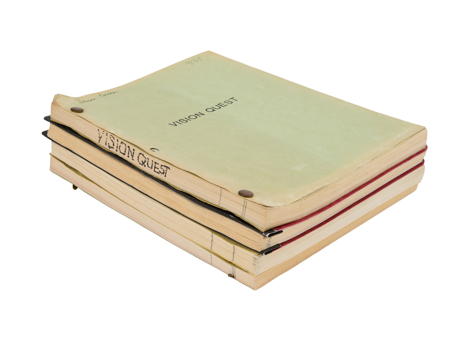 Vision Quest | Production Scripts with Linda Fiorentino Costume Fitting Polaroids: Four production scripts of the teen sports drama Vision Quest (Warner Bros, 1985). Includes a first draft dated January 24, 1983, a second draft dated March 29, 1983, and two copies of a revised