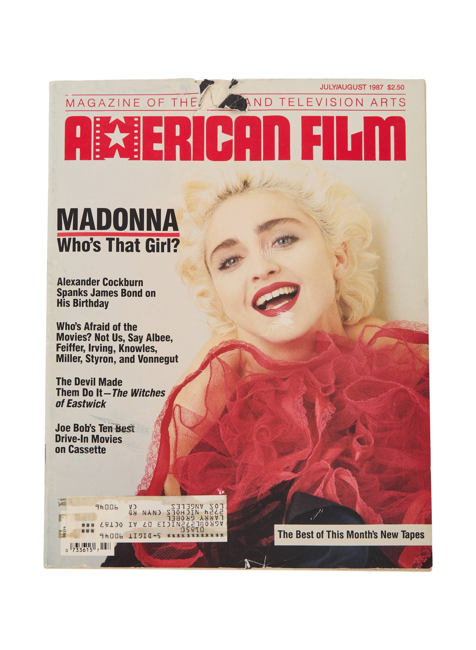 Madonna | Signed American Film Interview: The July/August 1987 issue of American Film magazine, featuring Madonna on the cover. The Queen of Pop was interviewed by Lynn Phillips during the course of filming Who's That Girl? (Warner Bros.,