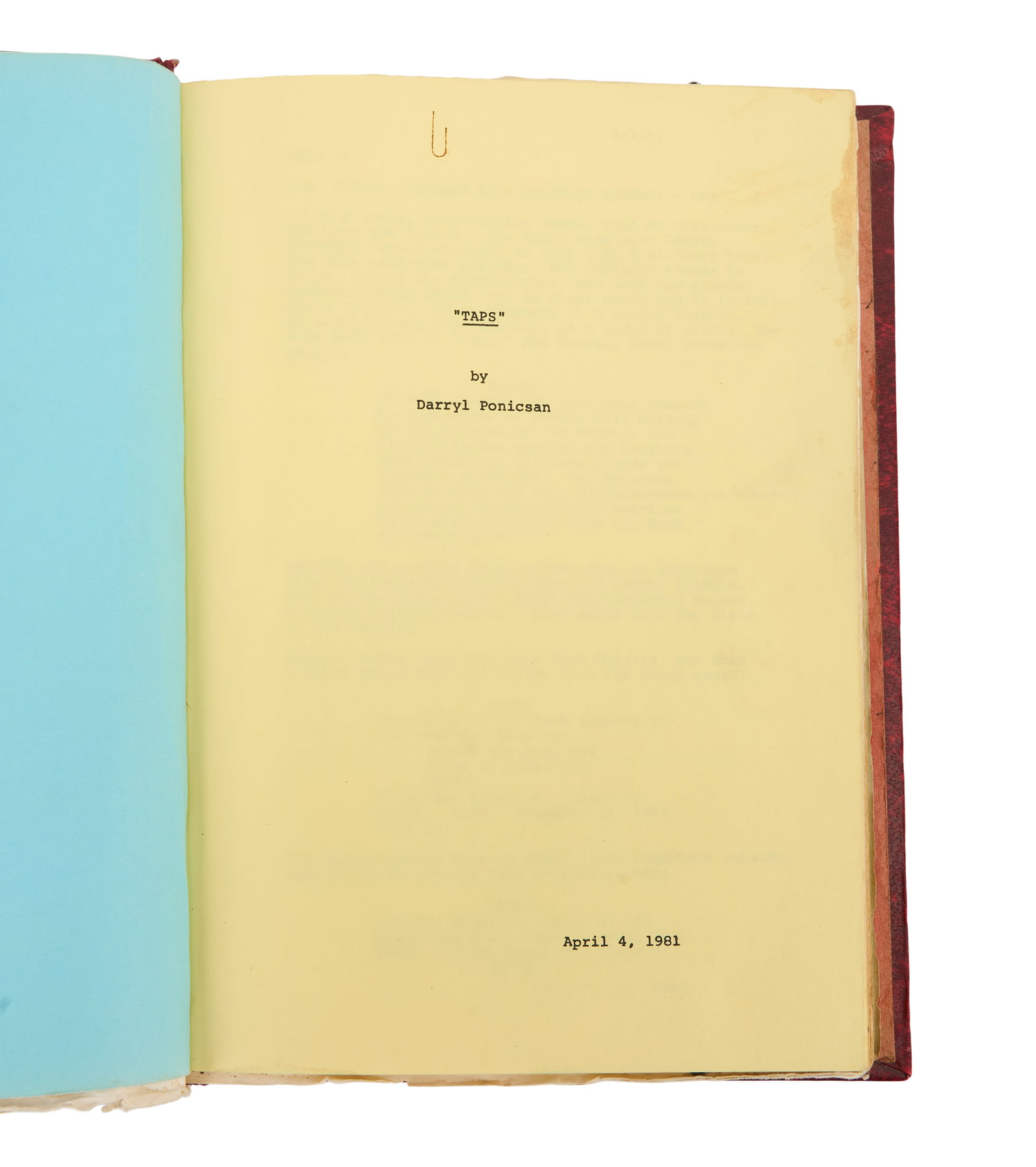 Taps | Director's Annotated Production Script with Storyboards Binder - 3