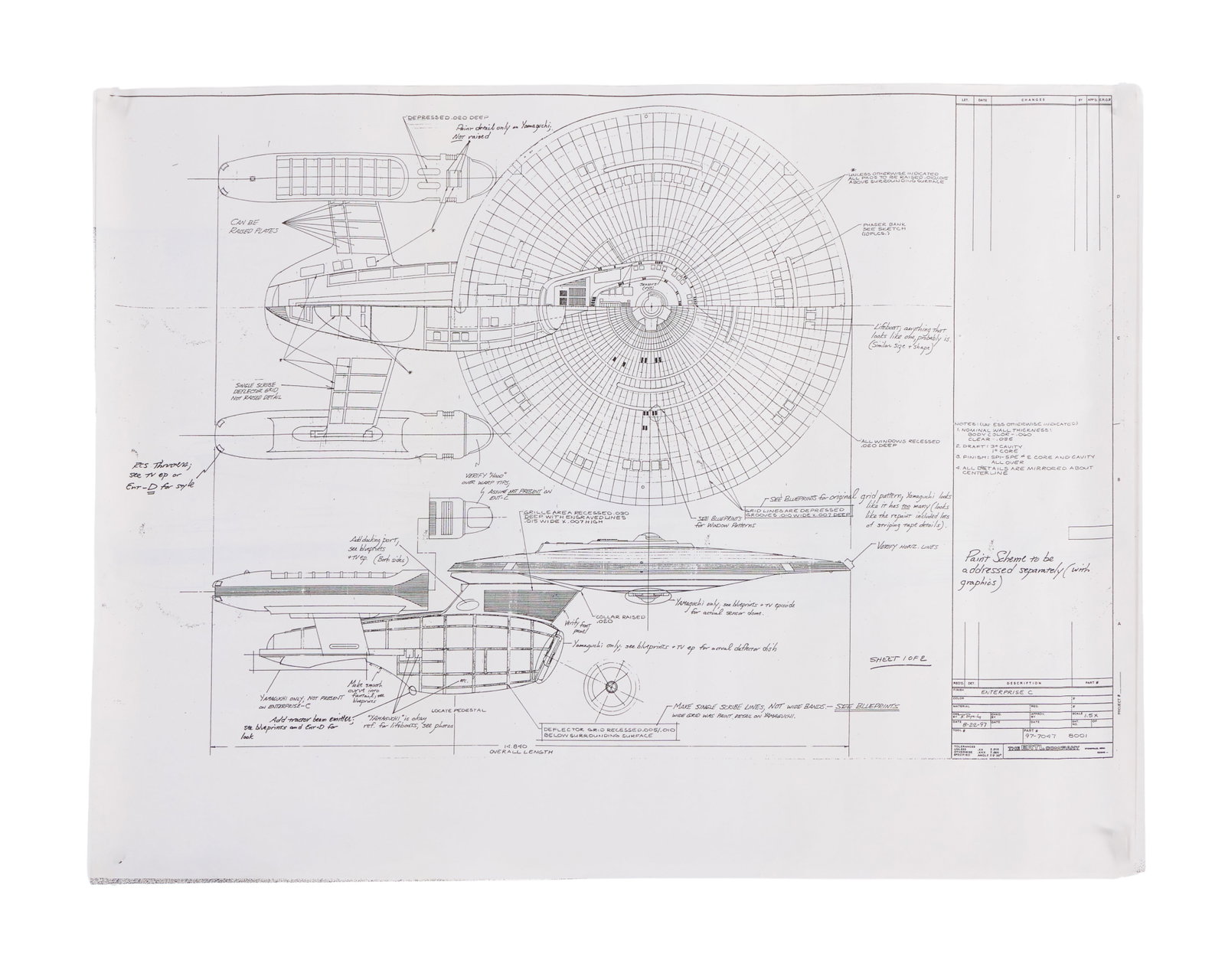 Star Trek: The Next Generation | USS Enterprise-C and USS Yamaguchi Blueprints (1 of 2)