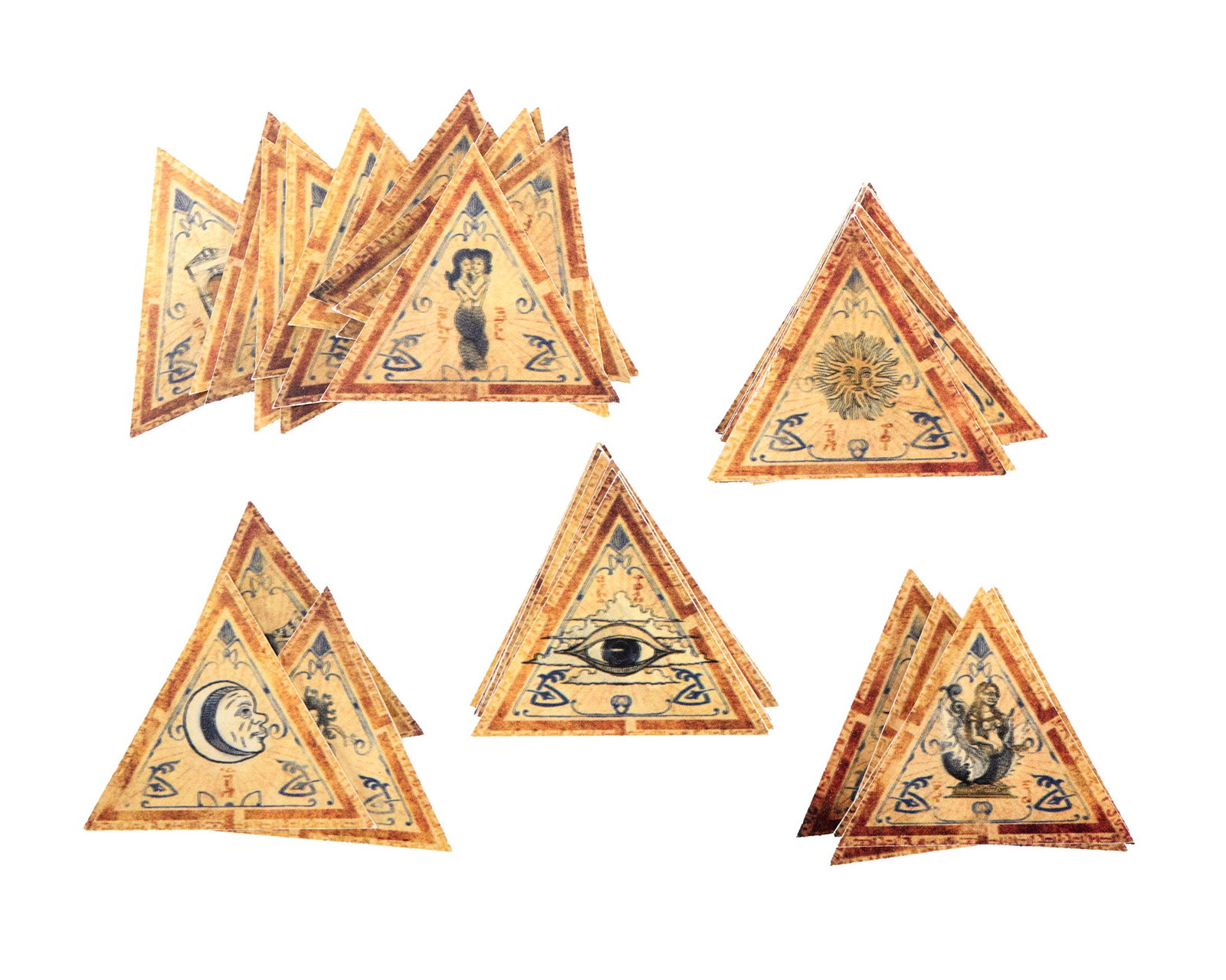 Star Trek: Picard | Romulan Pixmit Card Props: A group of fifty-two Romulan Pixmit cards from the production of Star Trek: Picard (Paramount Plus, 2020-2023). The cards were memorably used by Ramdha (Rebecca Wisocky) in several scenes from the