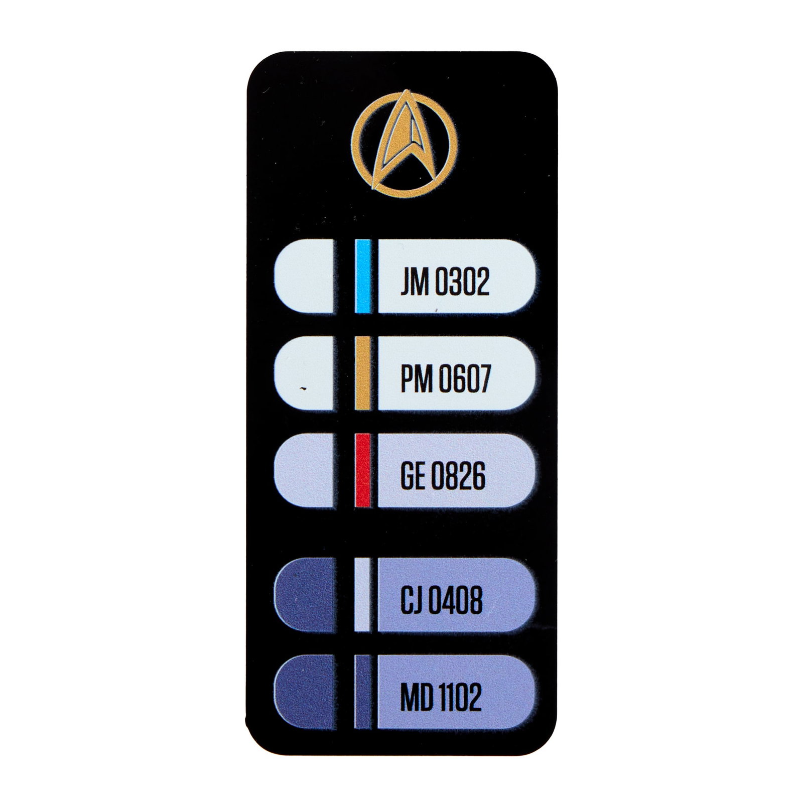 Star Trek: Picard | USS Titan Door Chime: An original USS Titan door chime from the production of the third season of the television series Star Trek: Picard (Paramount Plus, 2020-2023). The door chime is composed of acrylic and features an