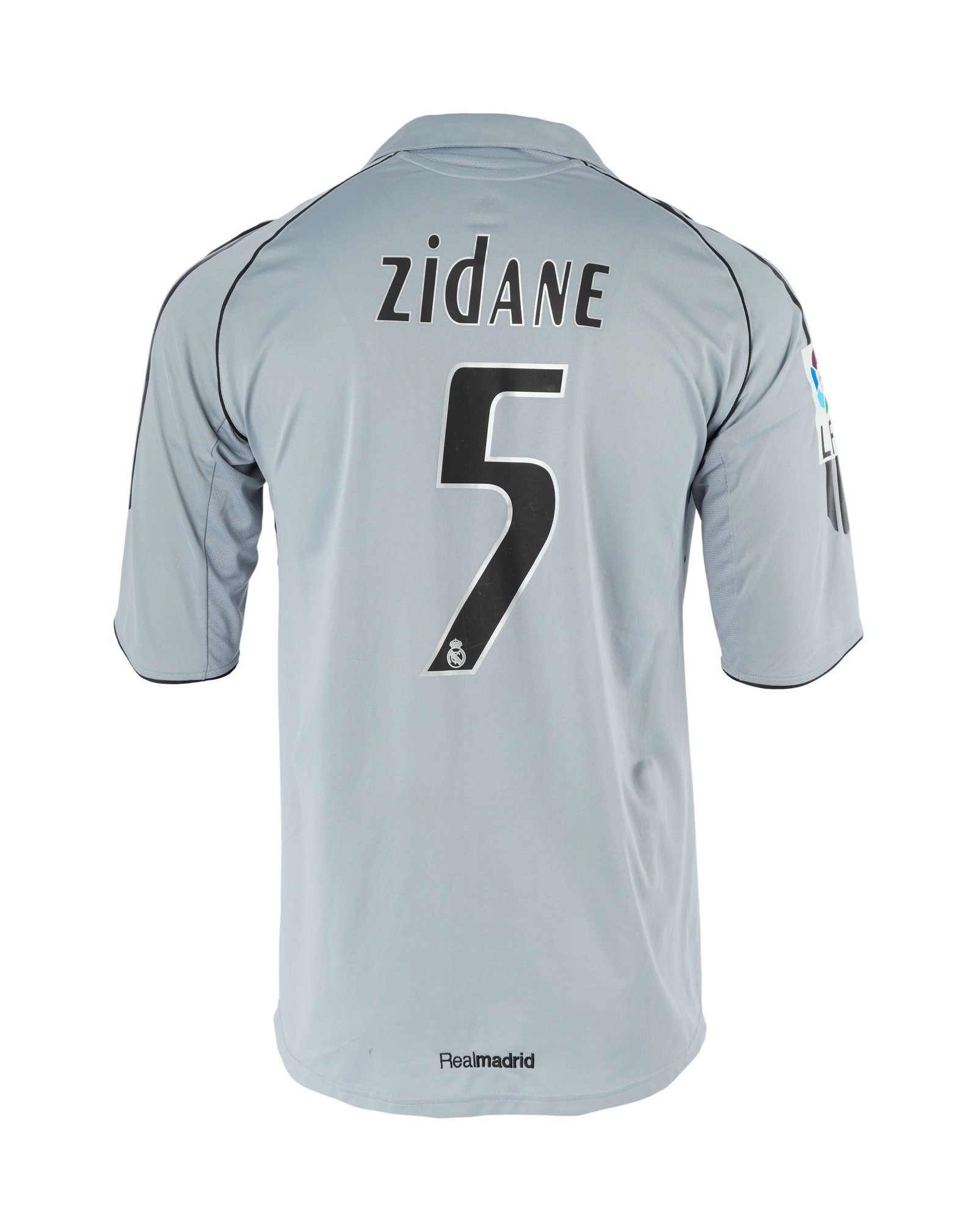 Zinedine Zidane | Match-Worn 2005-2006 Real Madrid Jersey (MEARS): An Adidas brand Real Madrid jersey (size L) worn by Zinedine Zidane during the 2005-2006 La Liga season.