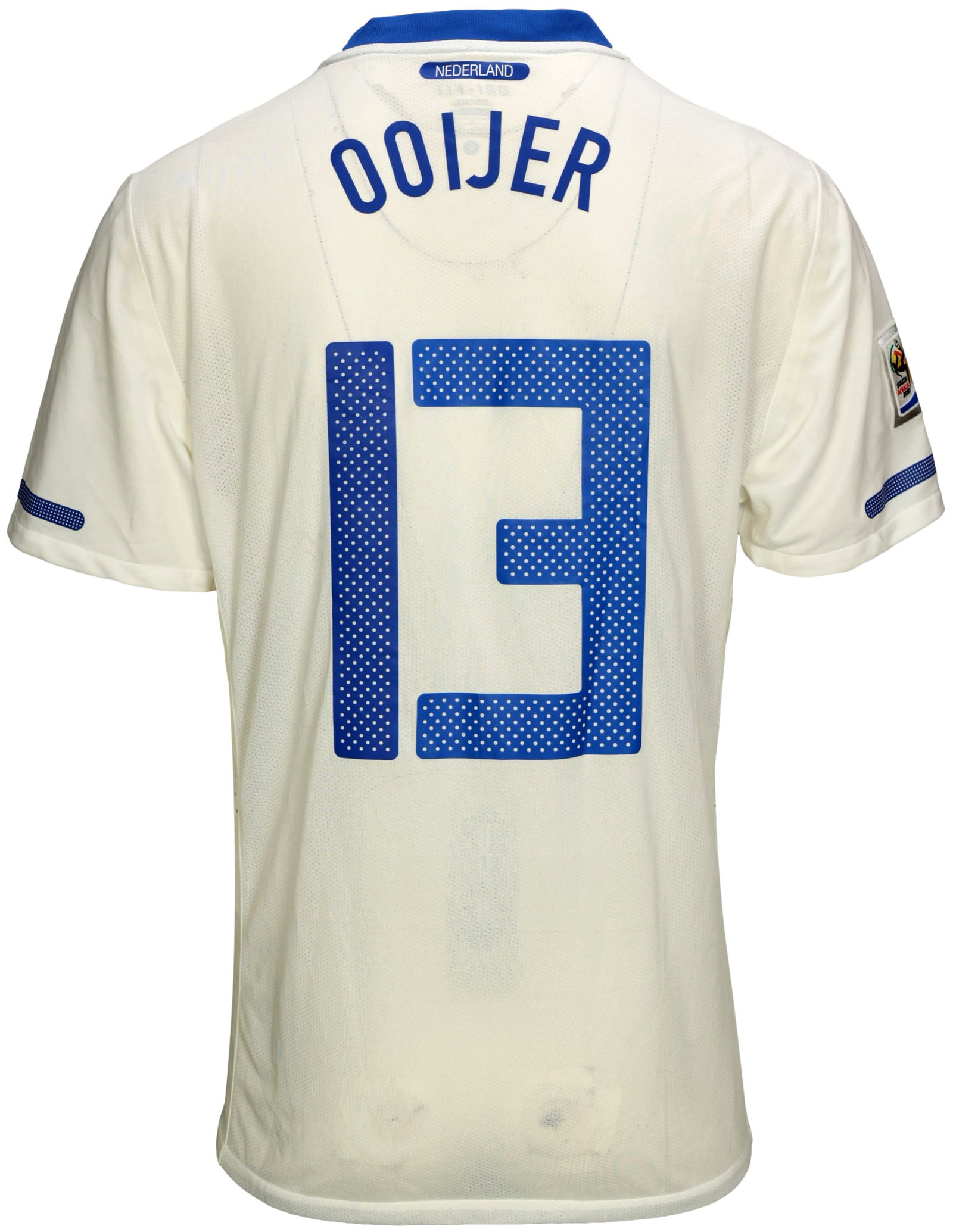 Andre Ooijer | Match-Worn 2010 World Cup Netherlands Jersey (MEARS): A Nike brand Netherlands jersey (Size L) match-worn by Holland Ooijer during the 2010 FIFA World Cup against Cameroon on June 24, 2010.
