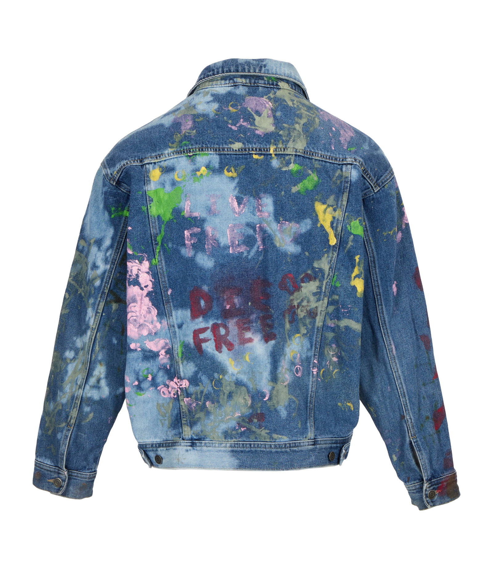 Juice WRLD | Photo-Worn Custom-Painted "Live Free Die Free" Jean Jacket (with Photo)