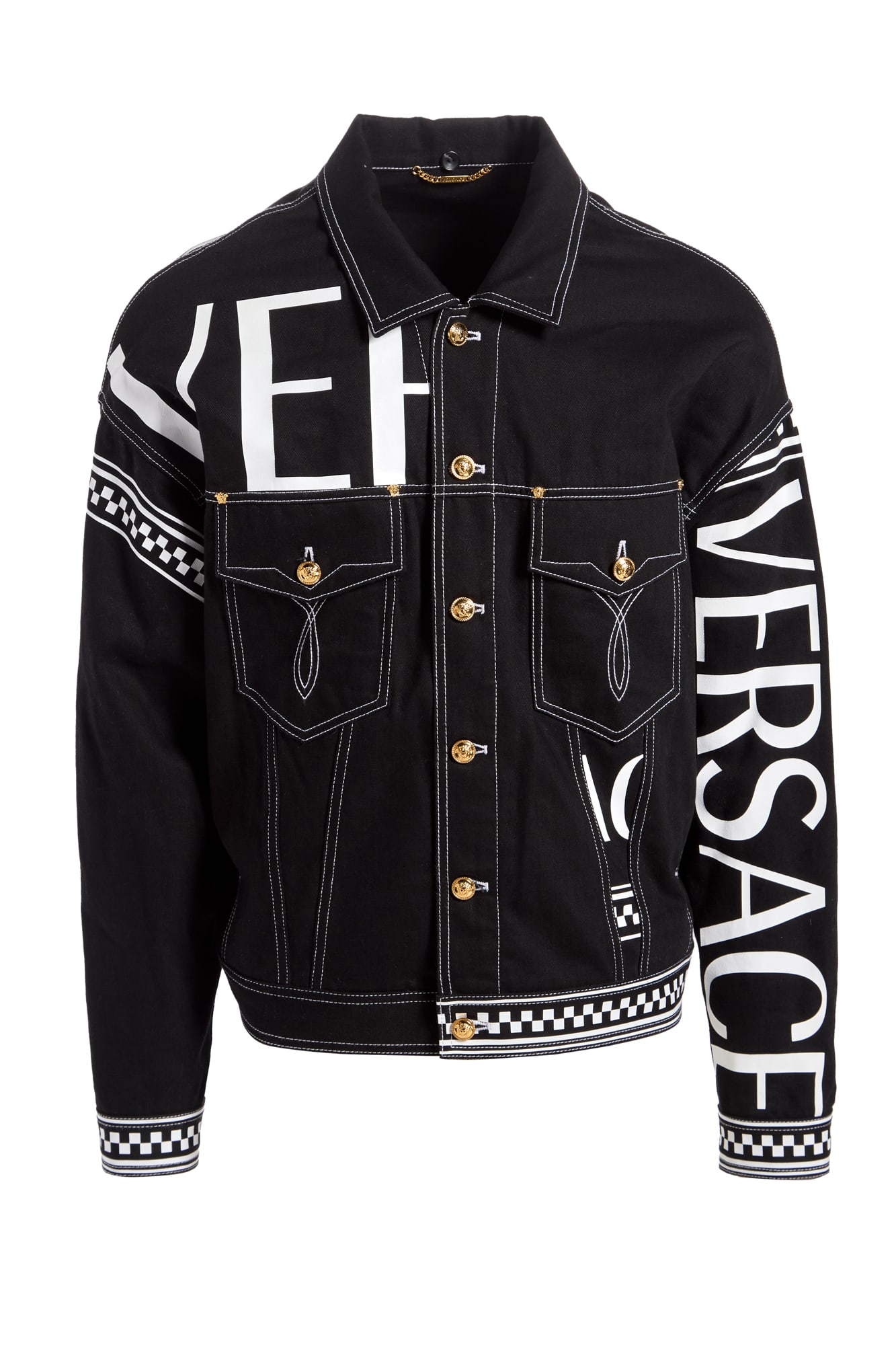 Juice WRLD | Stage-Worn "Hot Ones" Black Versace Jean Jacket (with Photo): A black denim Versace brand jacket, worn by Juice WRLD during his live appearance on the hit interview series Hot Ones at ComplexCon 2019 (held in Juice WRLD's hometown of Chicago) as well as during h