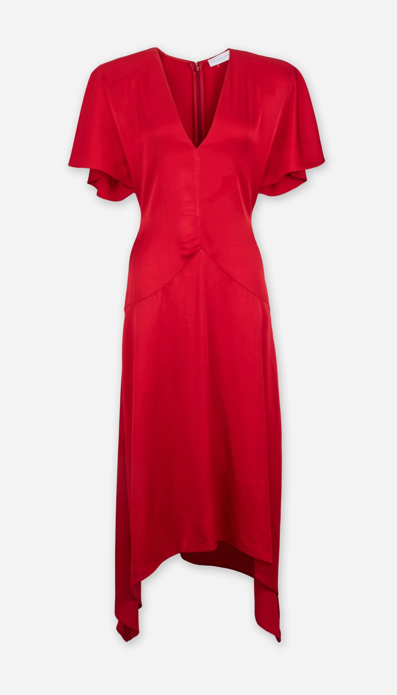 Rhea Seehorn | 2026 Stella McCartney SXSW Worn Dress: A red satin blend evening dress designed by Stella McCartney and worn by Rhea Seehorn to the premiere of the film Sender during the 2026 SXSW conference and festival. Click
