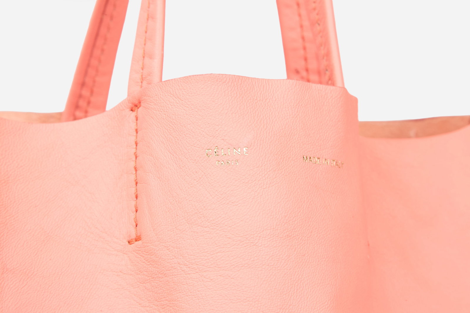 Céline | Orange Leather Vertical Cabas - 2