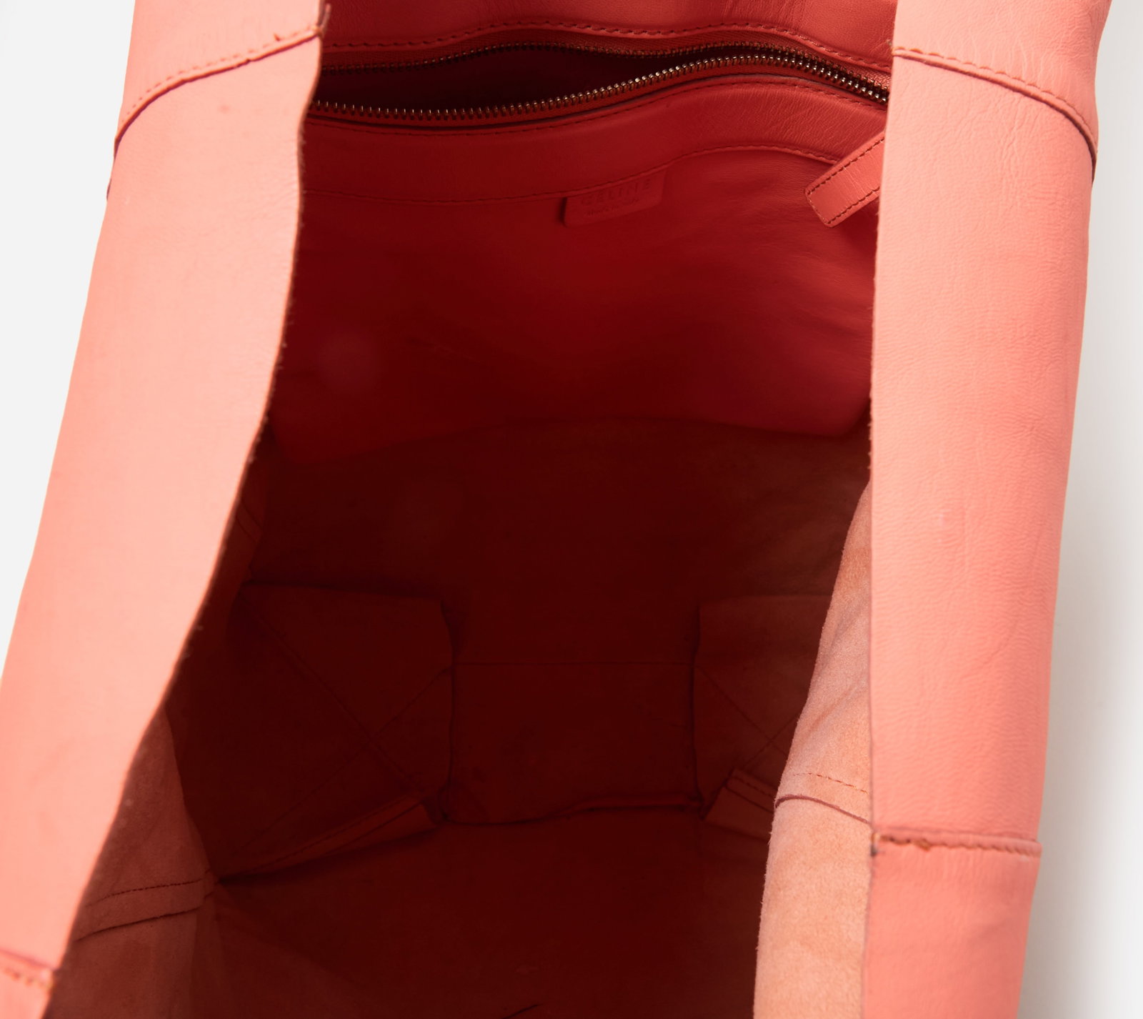 Céline | Orange Leather Vertical Cabas - 3