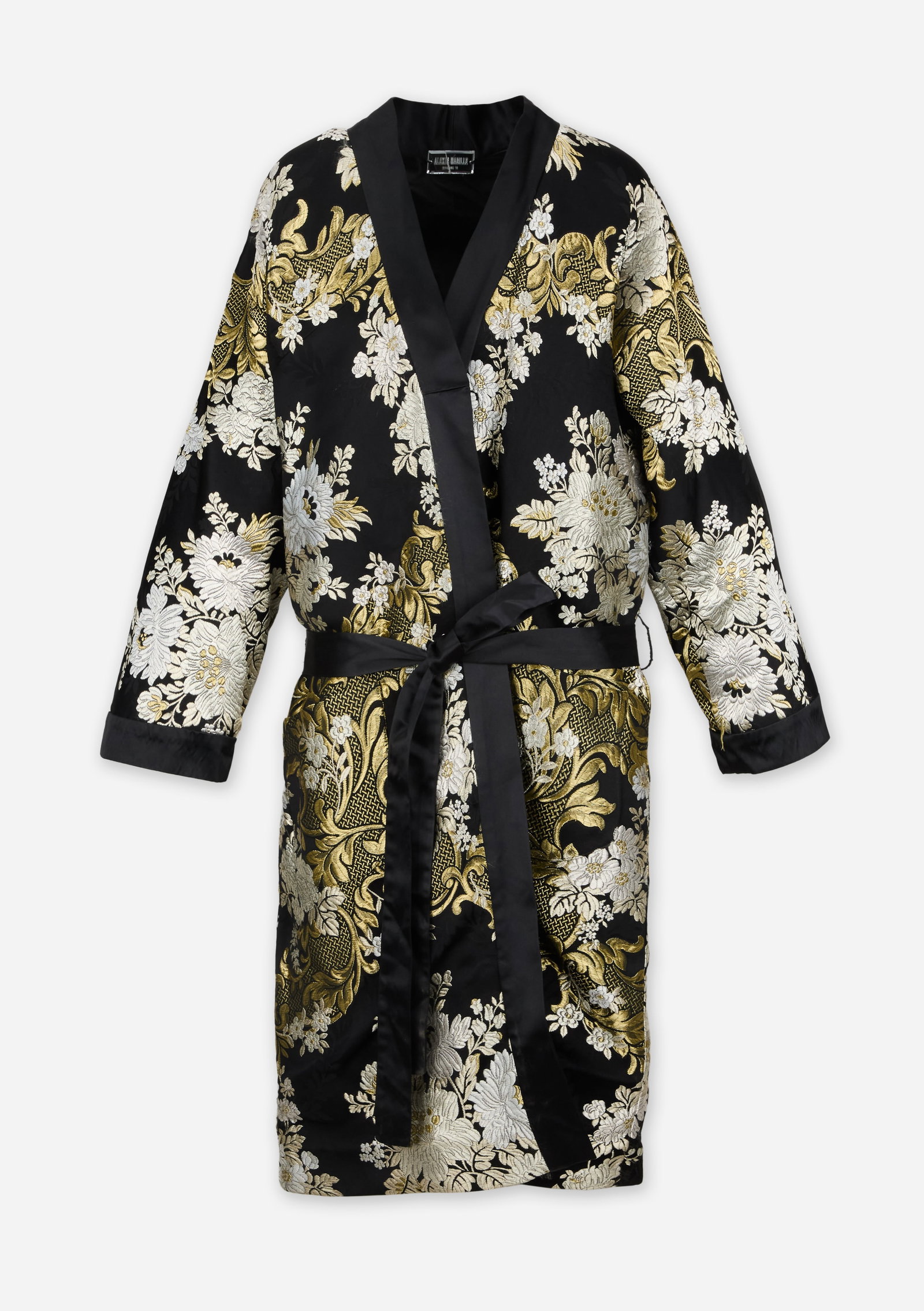 Alexis Mabille | 2010 Spring Brocaded Smoking-Style Jacket: Alexis Mabille brocaded smoking-style jacket from the Spring 2010 Menswear collection, (look 9) from the collection of Cameron Silver. Click here for image. A full-length satin smoking-style jacket