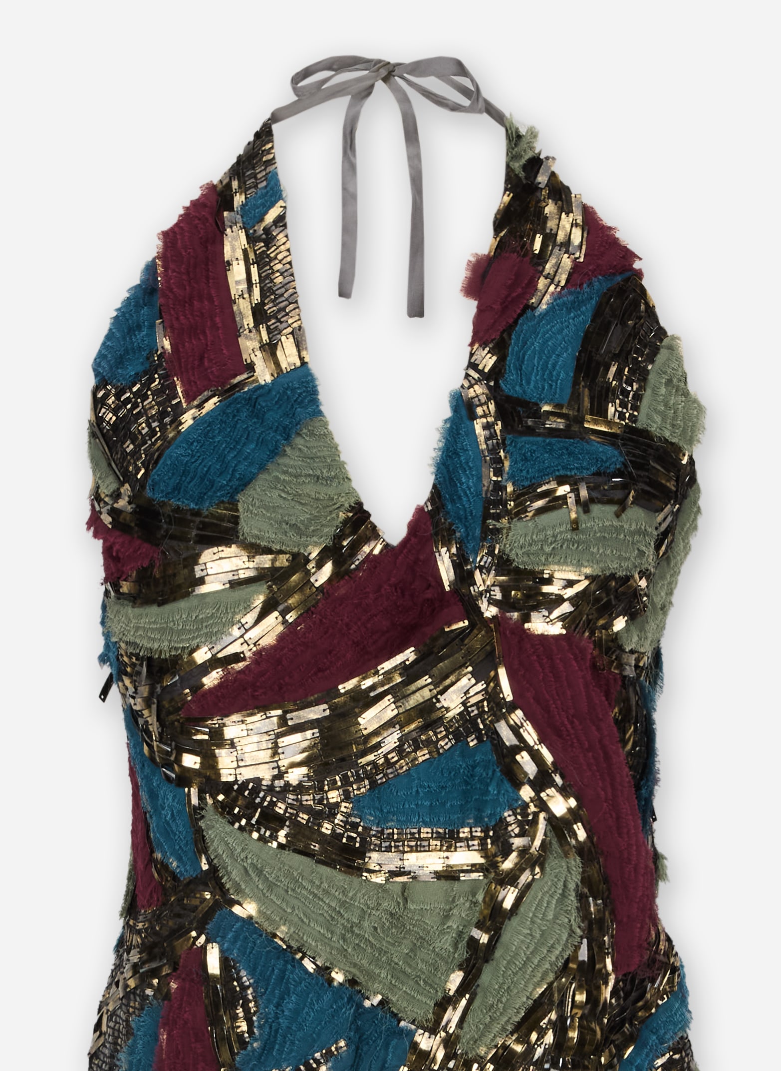 Kenzo | 2009 Fall Abstract Patchwork Metallic Mini Dress - 2