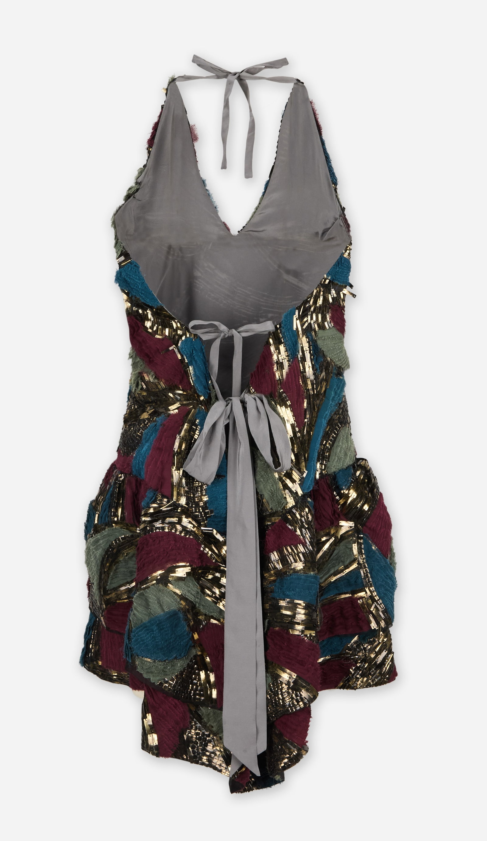Kenzo | 2009 Fall Abstract Patchwork Metallic Mini Dress - 4