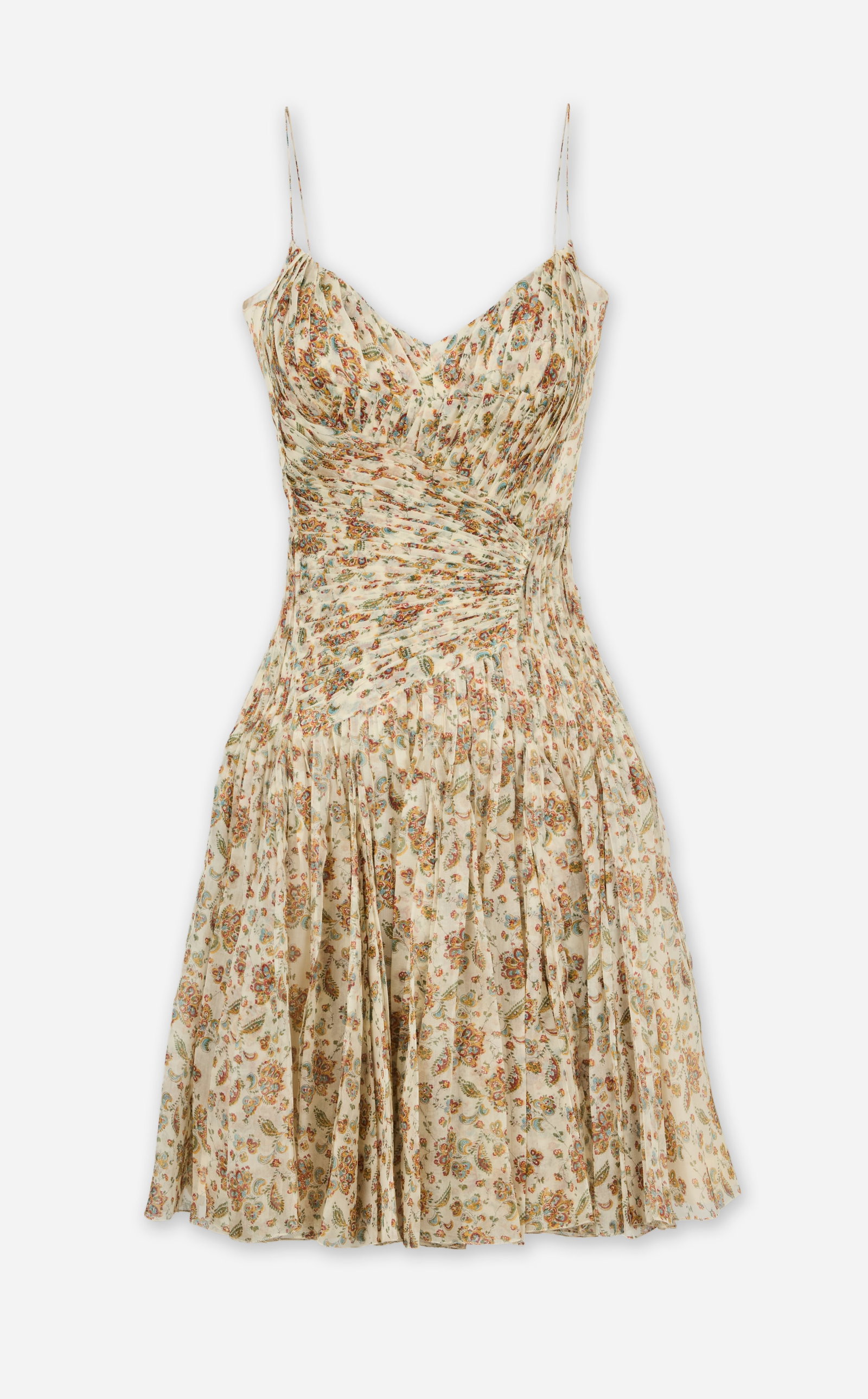 Calista Flockhart | 2004 Spring Prada Paisley Print Midi Dress: Prada paisley midi dress from the 2004 spring Ready to Wear collection, (look 49) modeled by Querelle Jansen. Click here for collection. The spring