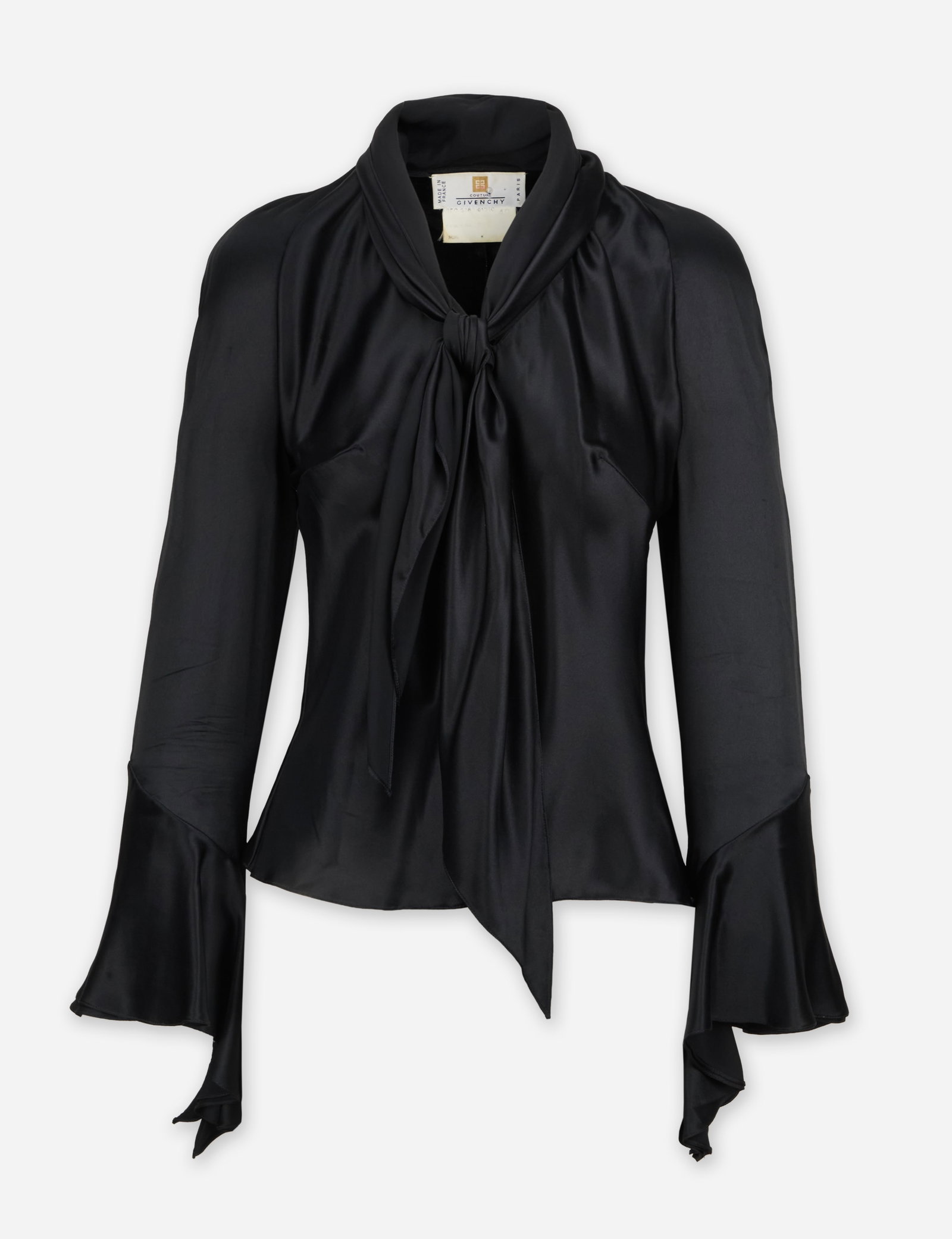 Givenchy | 1997 Pre-Fall Black Silk Lavalier Blouse (1 of 4)