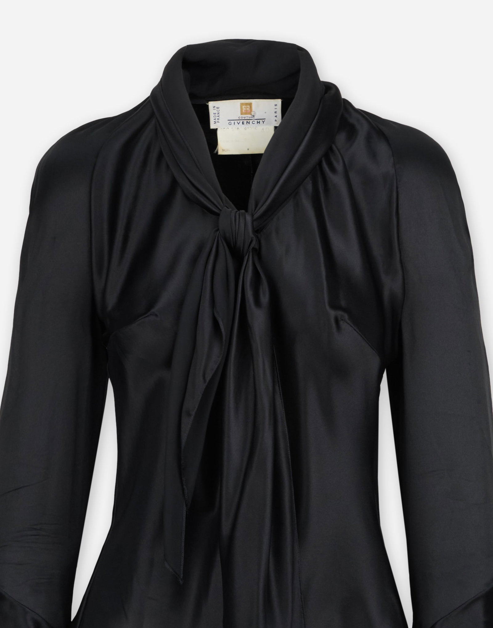 Givenchy | 1997 Pre-Fall Black Silk Lavalier Blouse - 2