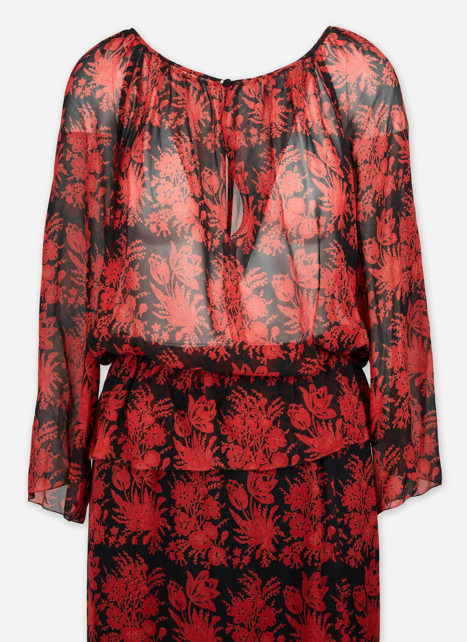 Chloe | Two-Piece Silk Patterned Blouse Skirt Ensemble - 2