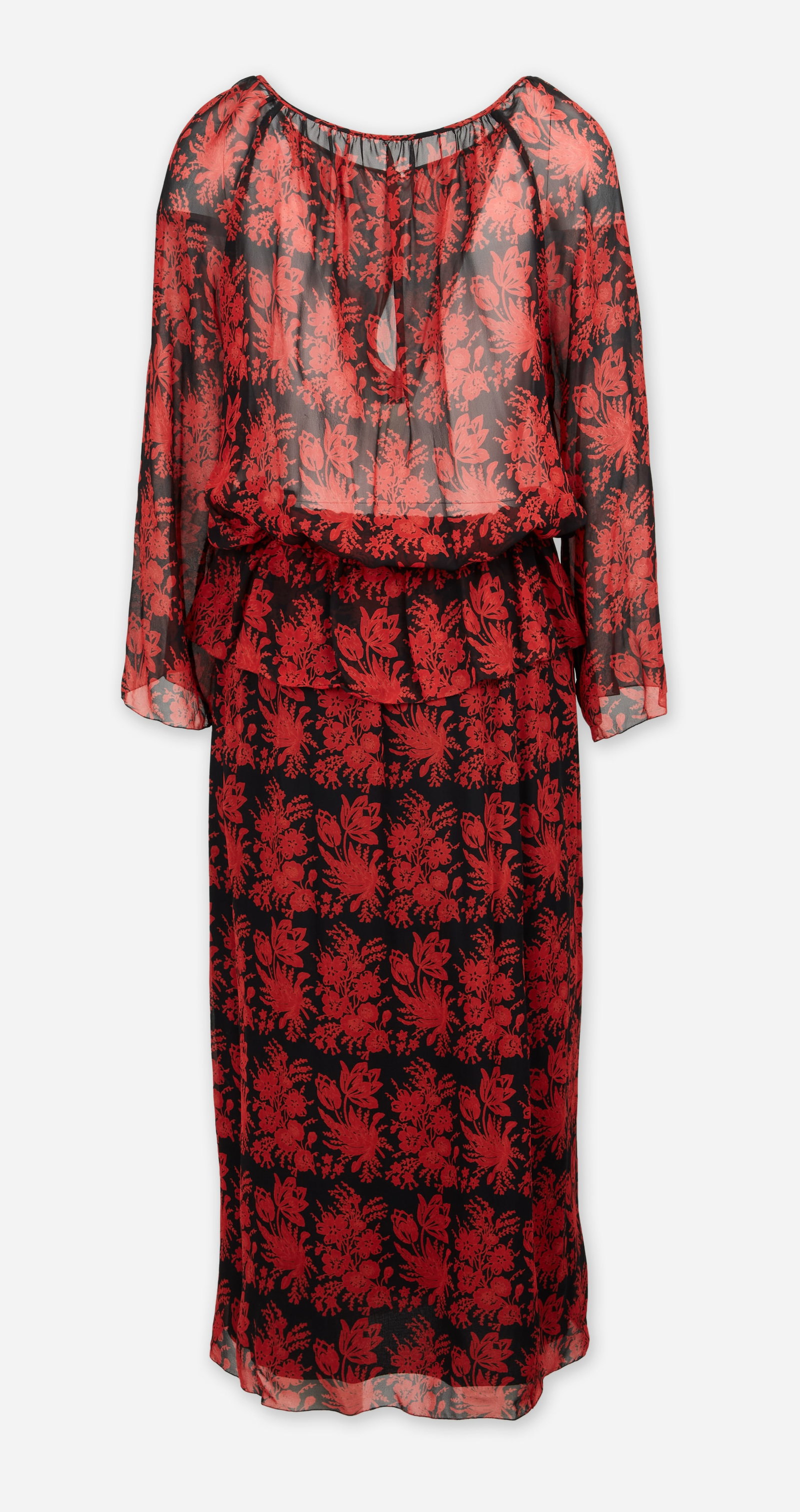 Chloe | Two-Piece Silk Patterned Blouse Skirt Ensemble - 3