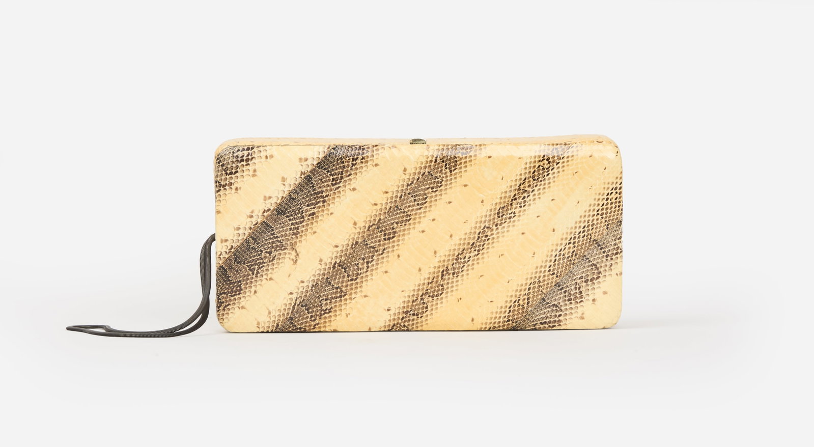 Isaac Reina | 2013 Edition de sacs Snakeskin Clutch Collaboration with Kostos Murkudis: Isaac Reina 2013 Edition de Sacs snakeskin clutch, created in collaboration with Kostas Murkudis. The rectangular clutch is crafted from snakeskin leather in a natural beige, tan, and dark brown