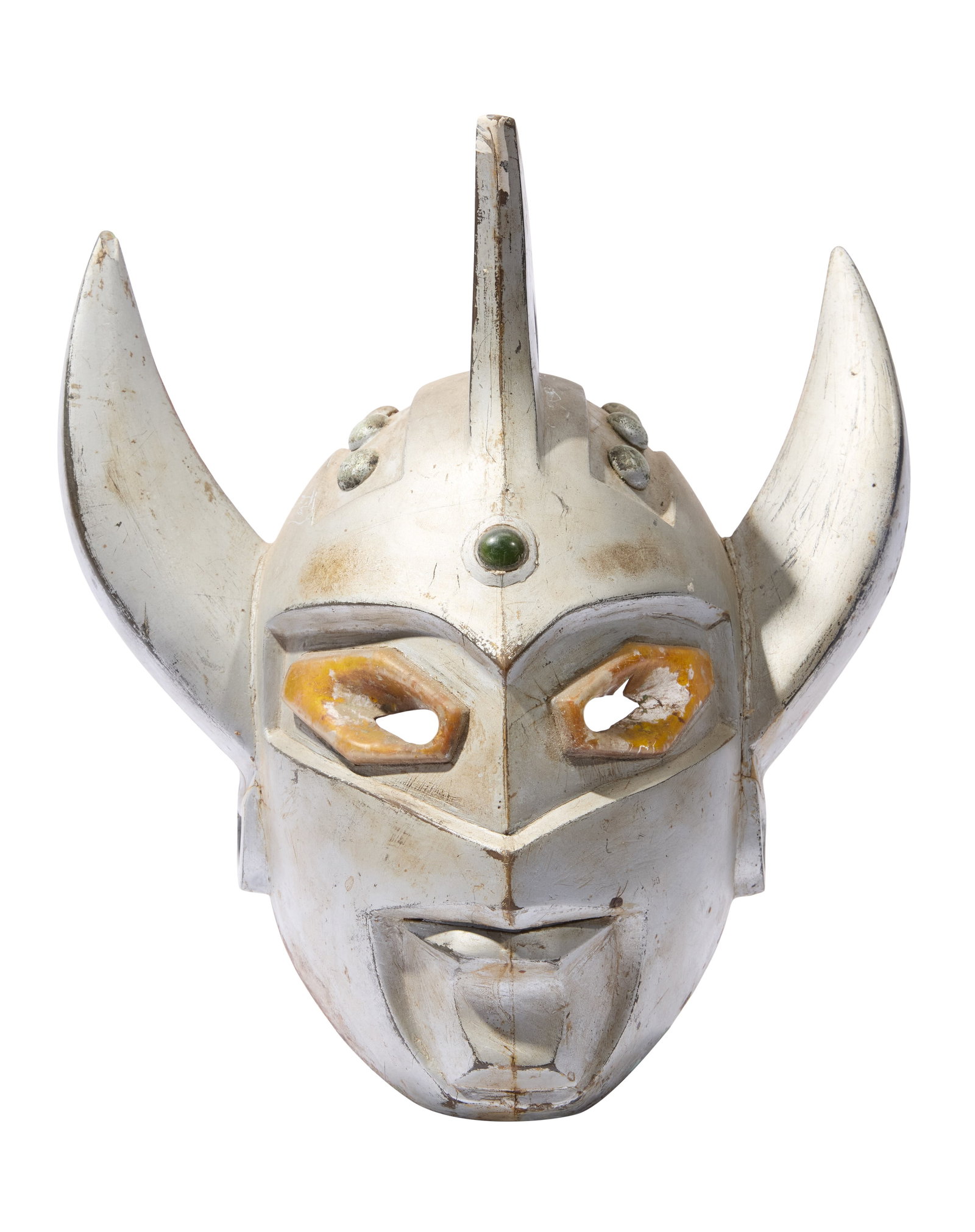 Hanuman and the Seven Ultramen | Ultraman Taro Production Mask: An original mask for Ultraman Taro from the production of the Thai kaiju/superhero film Hanuman and the Seven Ultramen (Chaiyo Productions Co., Ltd. and Tsuburaya Productions, 1974). The mask
