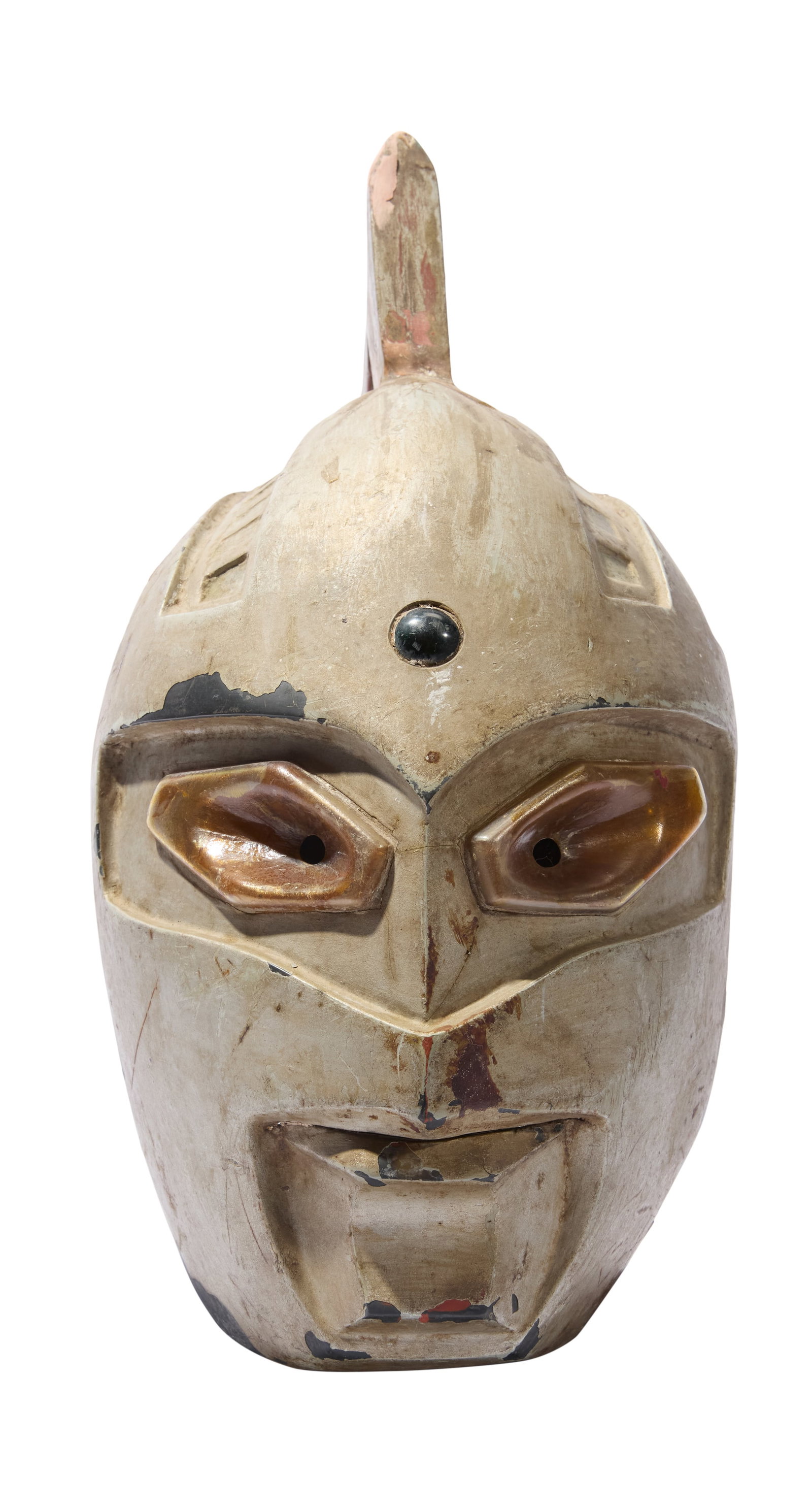 Hanuman and the Seven Ultramen | Ultraseven Production Mask: An original mask for Ultraseven from the production of the Thai kaiju/superhero film Hanuman and the Seven Ultramen (Chaiyo Productions Co., Ltd. and Tsuburaya Productions, 1974). The mask is co