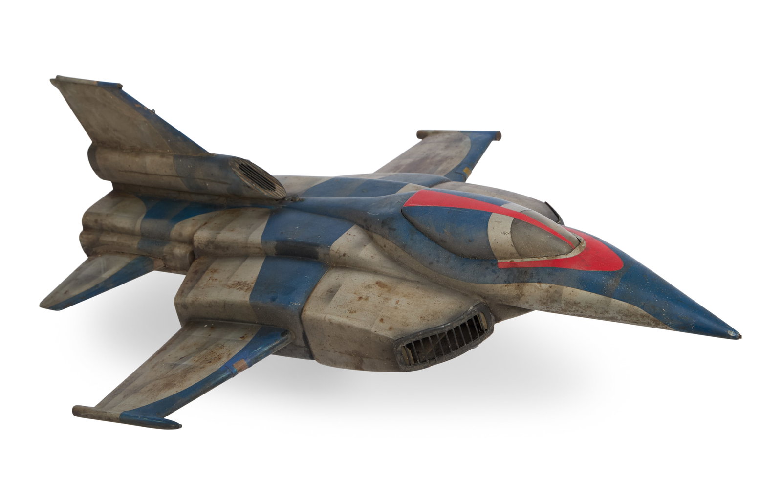 Jumborg Ace & Giant | ?Jet Condor" Fighter Jet Miniature: An original "Jet Condor" fighter jet miniature from the production of the superhero/kaiju film Jumborg Ace & Giant (Chaiyo Productions Co., Ltd. and Tsuburaya Productions, 1974). The jet is comprised