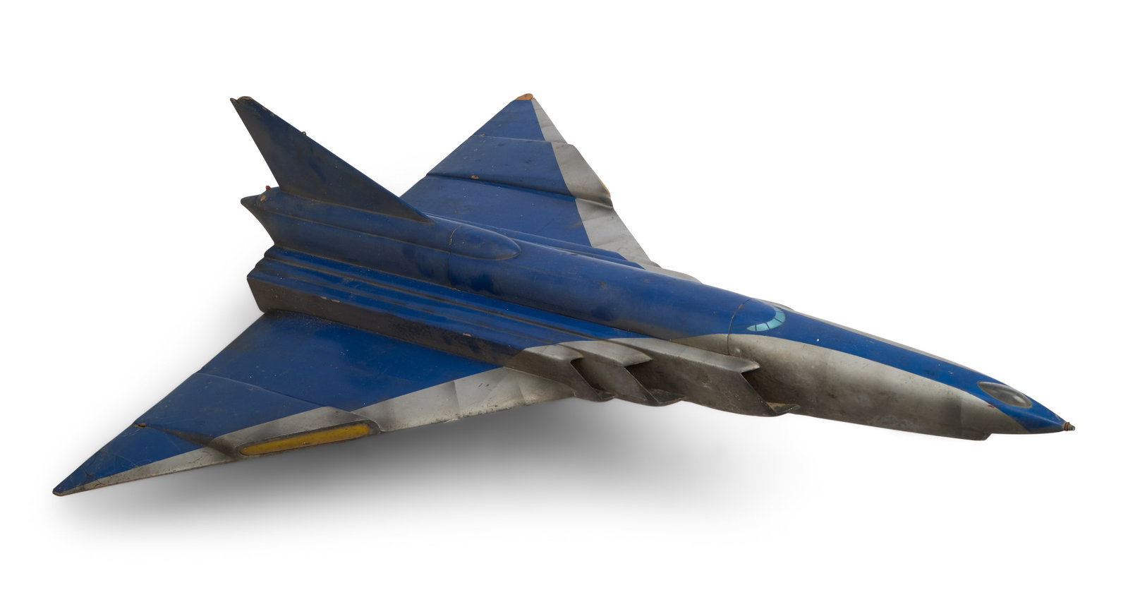 Jumborg Ace & Giant | ?Fighting Star" Fighter Jet Miniature : An original "Fighting Star" fighter jet miniature from the production of the superhero/kaiju film Jumborg Ace & Giant (Chaiyo Productions Co., Ltd. and Tsuburaya Productions, 1974). The jet is