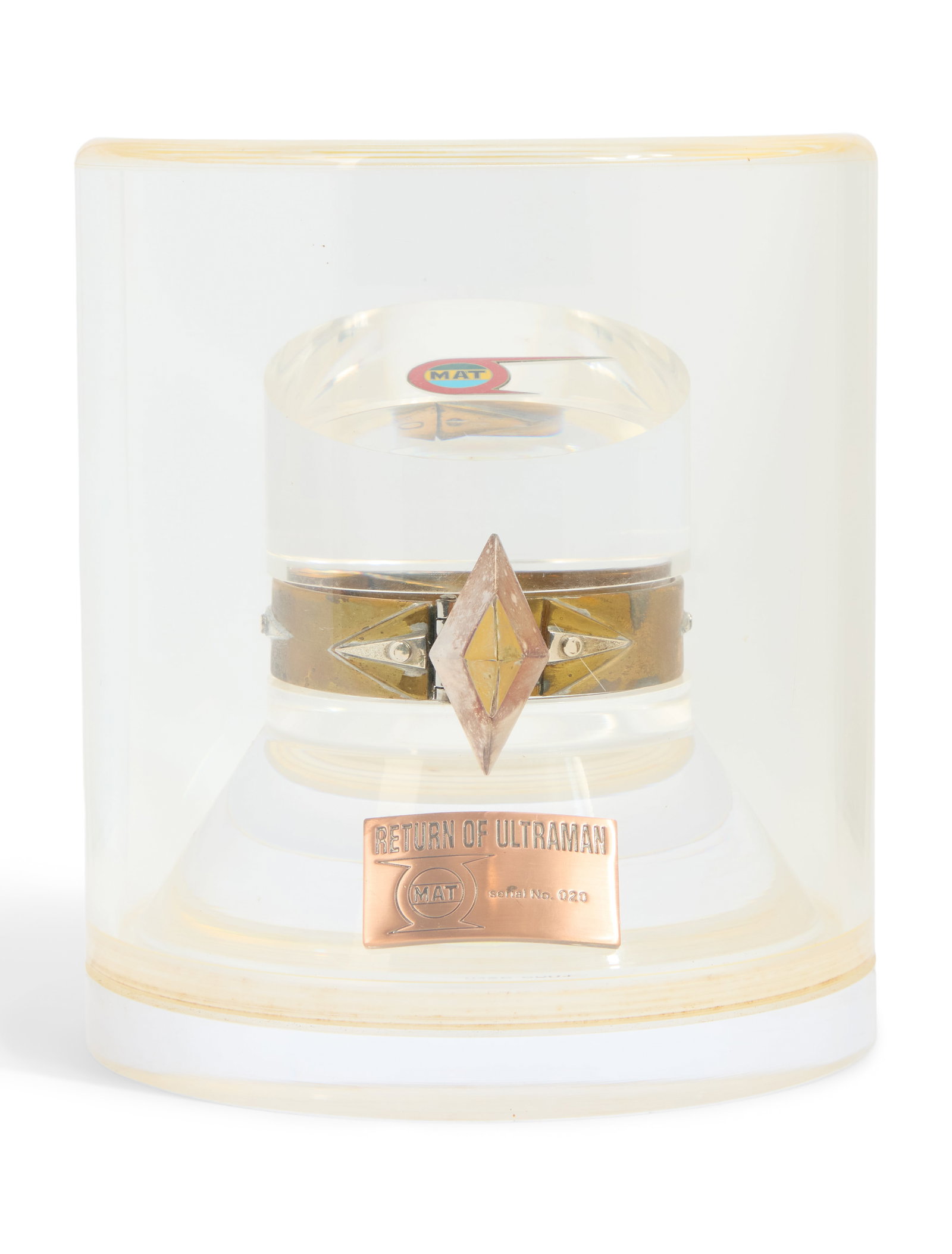 Return of Ultraman | Ultra Bracelet Limited Edition Replica Display: A limited-edition replica of the Ultra Bracelet, which was first used by Ultraman Jack in the series Return of Ultraman (Tsuburaya Productions, 1971-1972). The bracelet is presented in a sealed