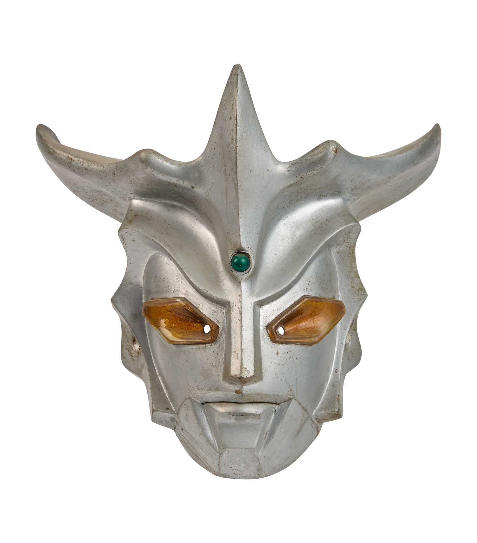Ultraman Leo | Production-Made Mask Circa 1970s: An original mask of Ultraman Leo made for a film and/or television production featuring the character circa 1970s. The mask is comprised of fiberglass with an outer layer to appear metallic. The