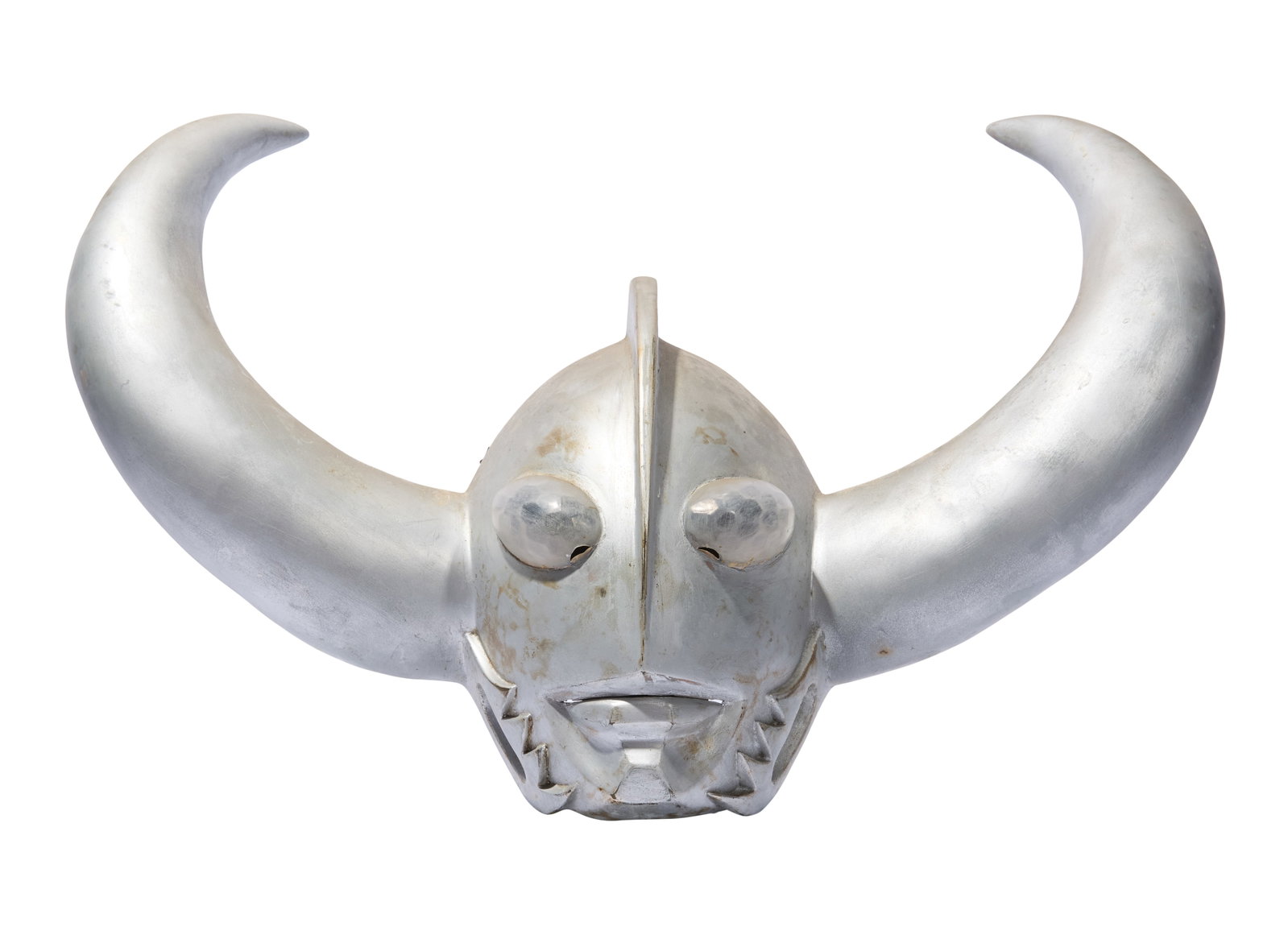 Father of Ultra | Production-Made Mask Circa 1980s+: An original mask of the Father of Ultra made for a film and/or television production featuring the character circa 1980s+. The mask is comprised of fiberglass with an outer layer to appear metallic.