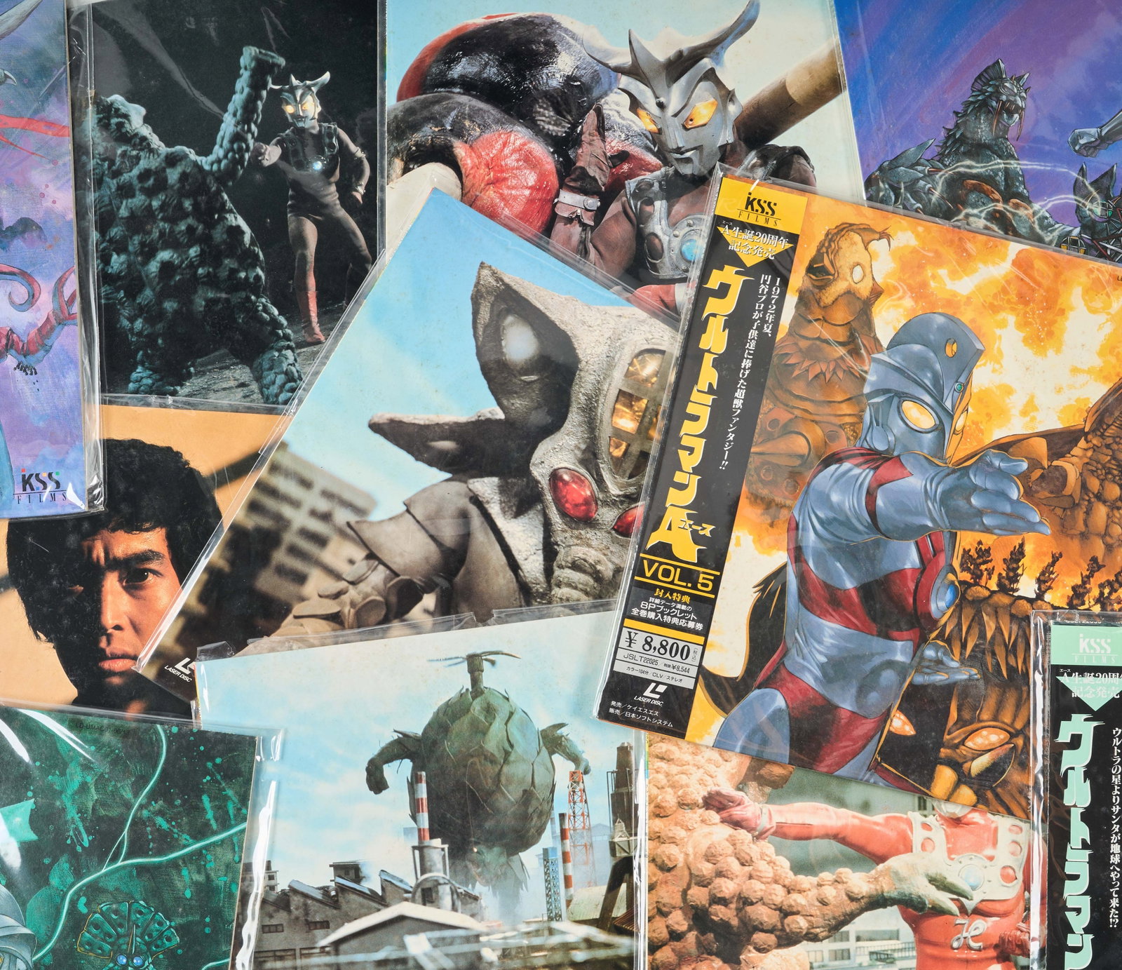 Ultraman | Japanese LaserDiscs 1966-1973 (51): A group of 51 Japanese LaserDisc releases from the Ultraman franchise and related properties, including Ultra Q (JNN, 1966), Ultraman (JNN, 1966-67), Return of Ultraman (JNN, 1971-72), Mirrorman